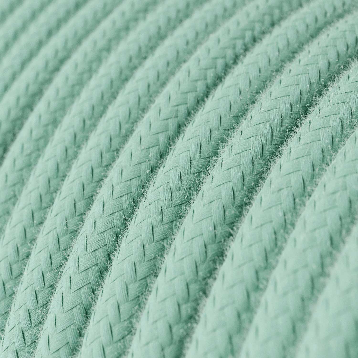 Cavo tessile per illuminazione in cotone Latte Menta - L'Originale Creative Cables, per lampade uniche - RC34
