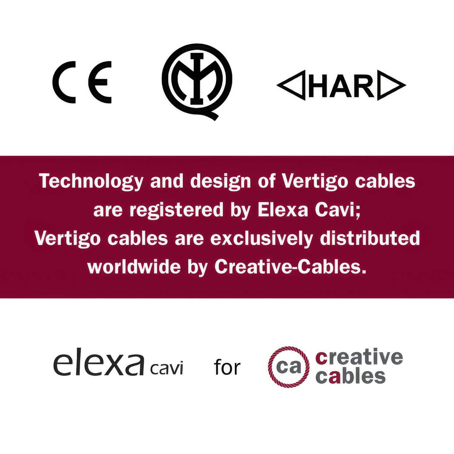 Corda elettrica per illuminazione Optical Nero e Argento Vertigo - L'Originale Creative Cables, per lampade DIY - ERM64