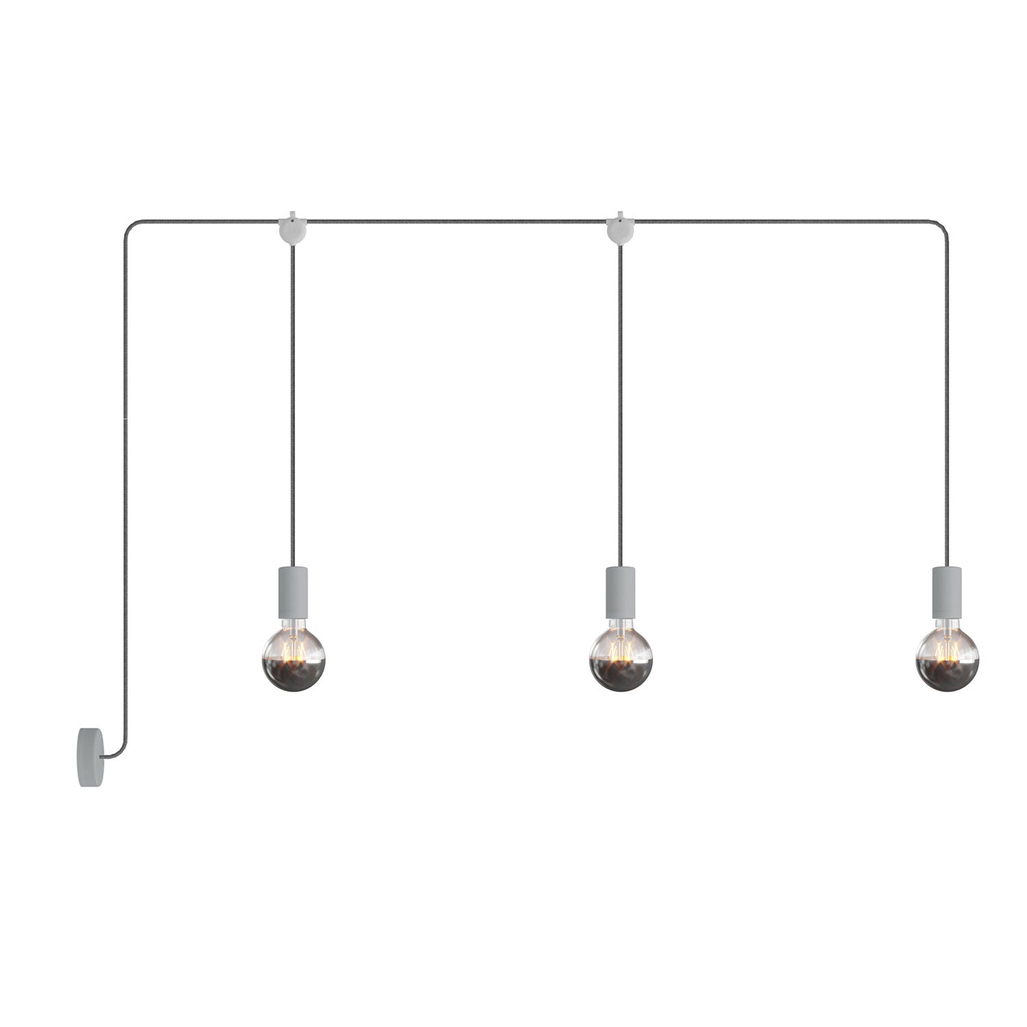 E-Snake Modulair Lampada da esterno IP65 a 3 luci con rosone - Grigio ghiaccio