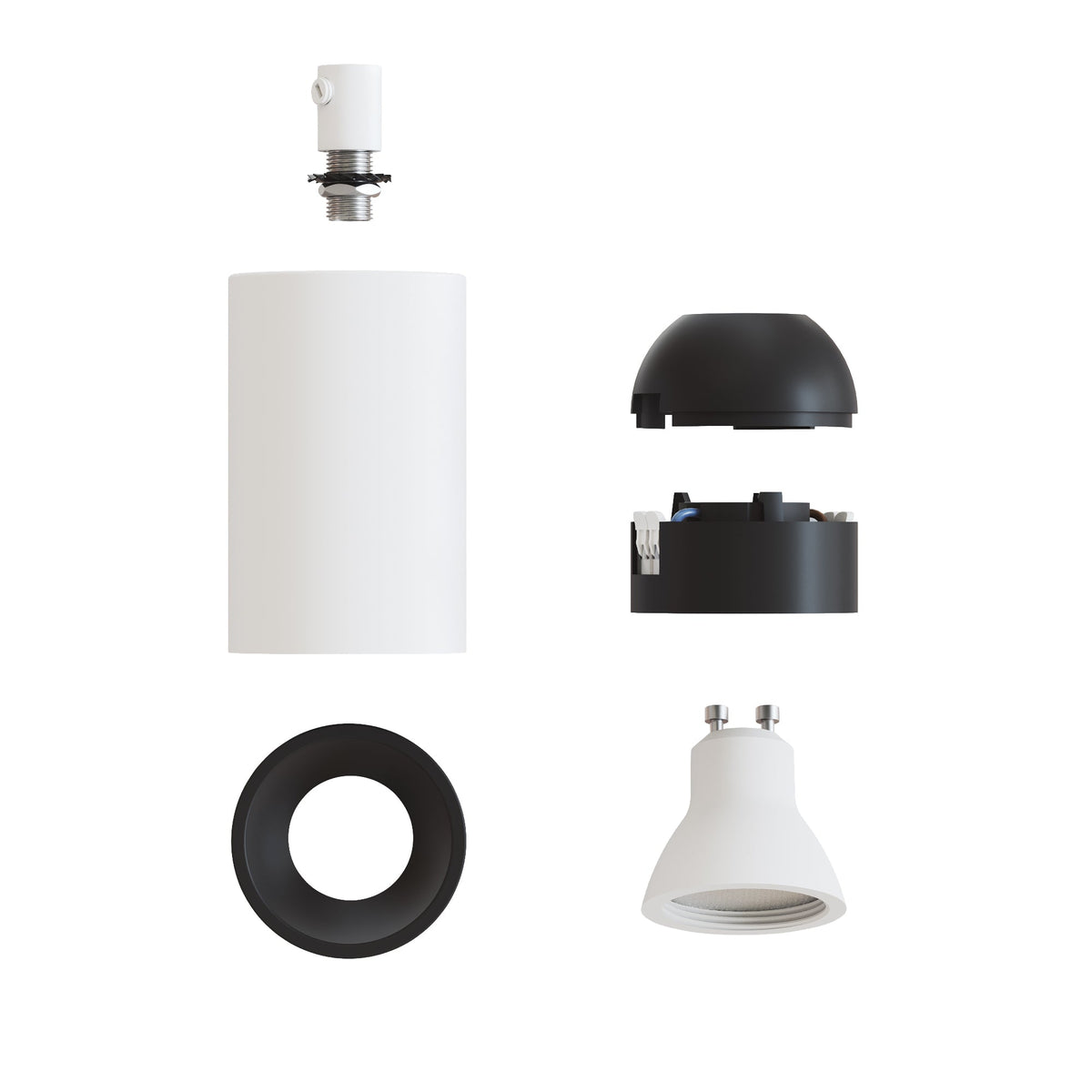 Faretto GU10 Spotlight LED Bispot - Bianco opaco / Nero