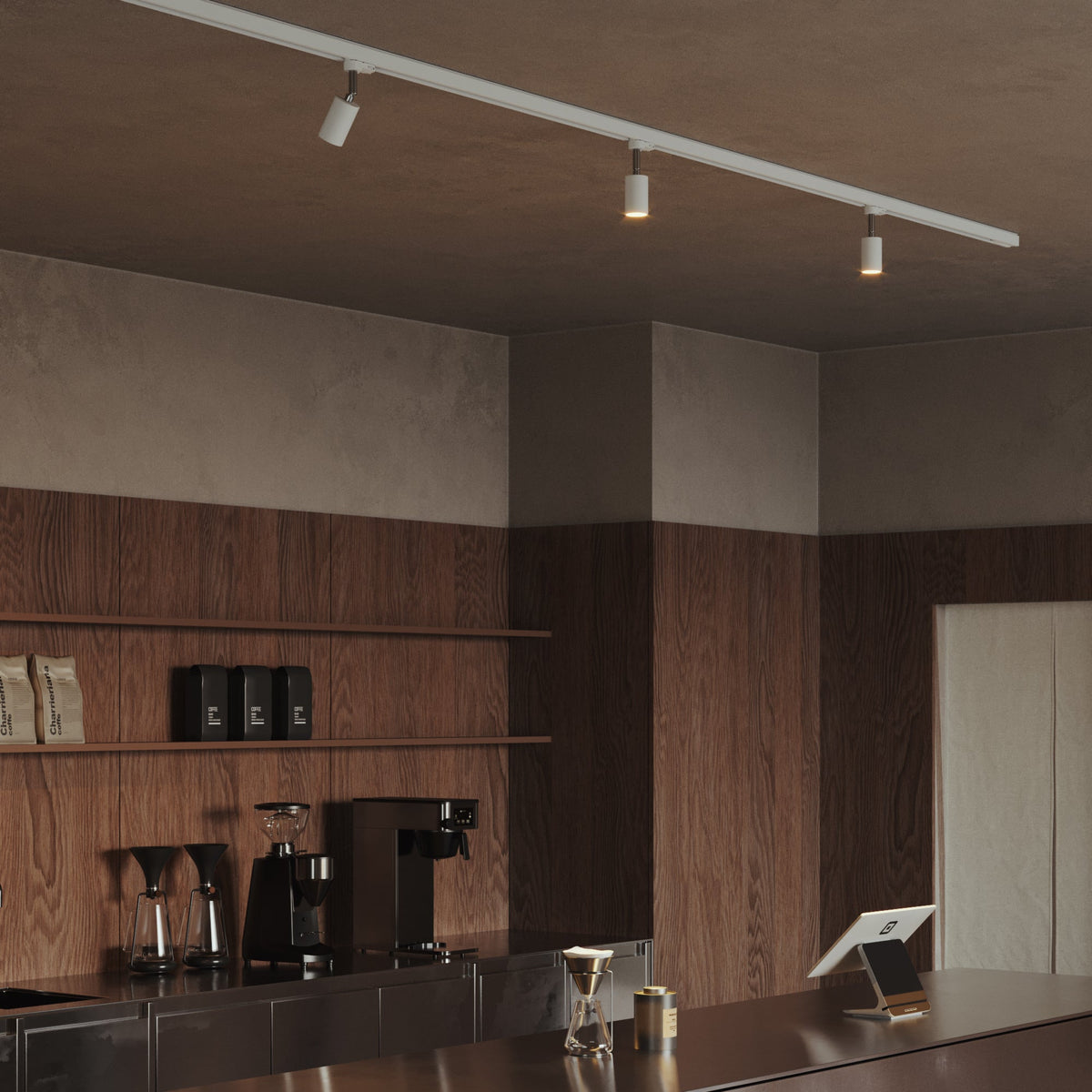 Faretto orientabile Bispot per sistema a binario - Bianco opaco - Creative Cables
