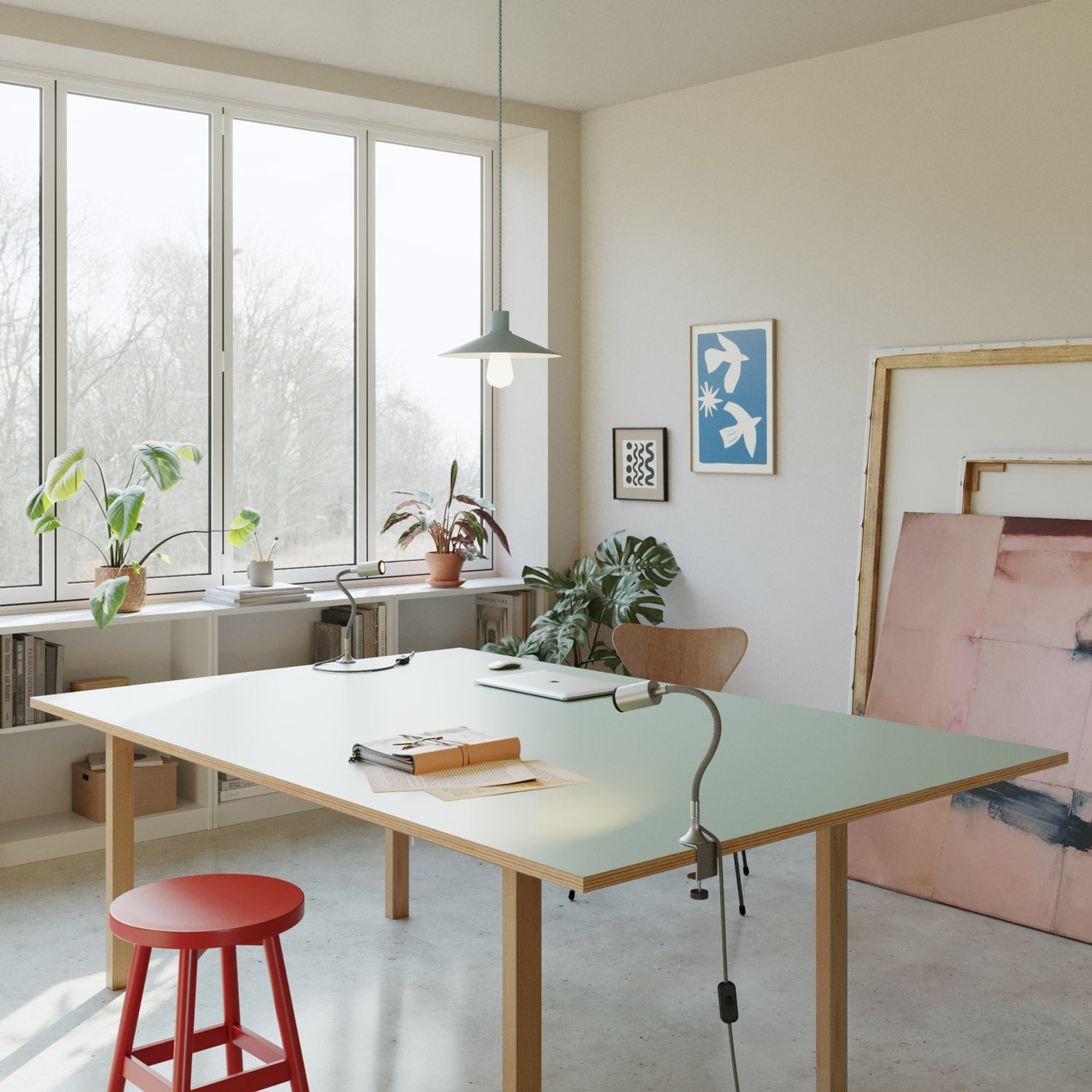 Faretto snodabile MAG-Y con pinza - Titanio satinato