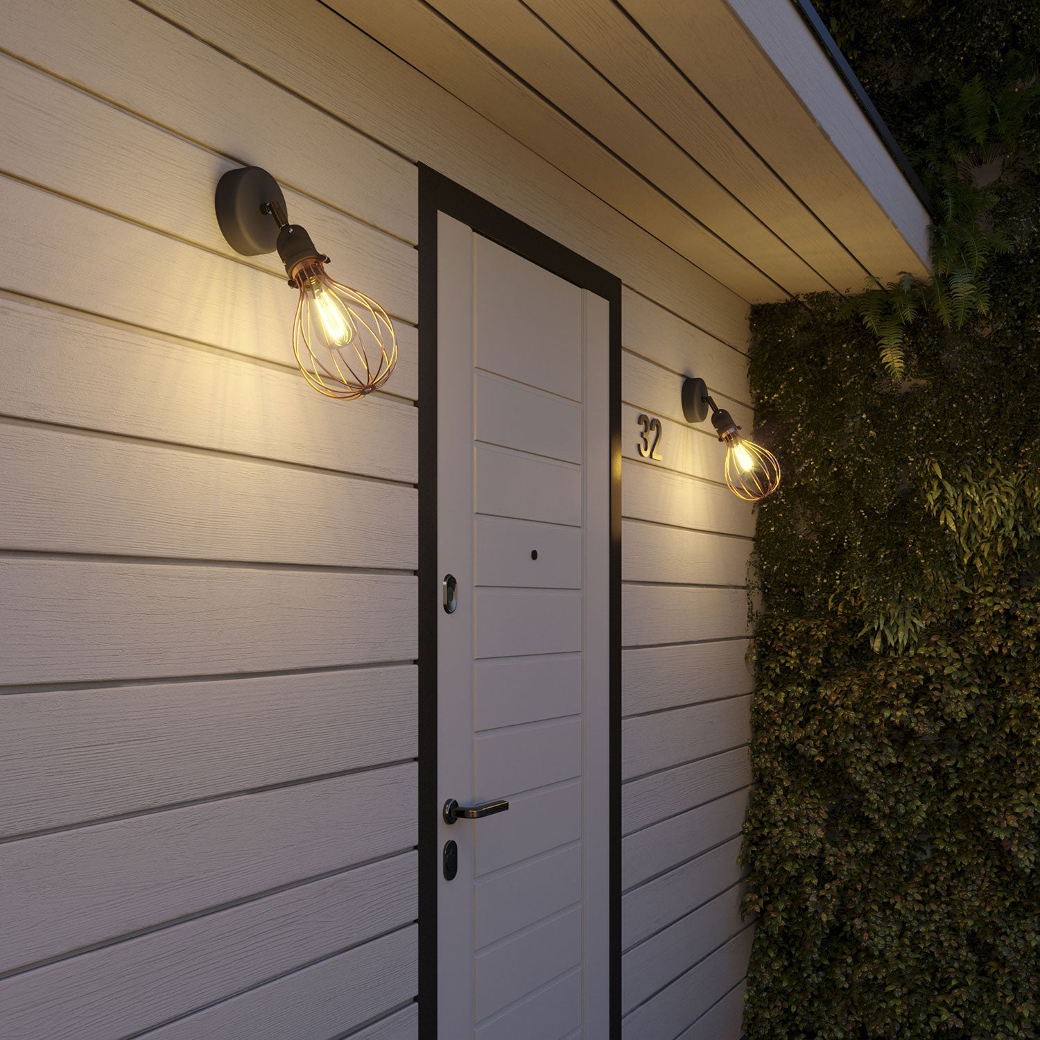 Fermaluce Modulair con snodo orientabile, paralume Drop e portalampada IP65 waterproof - Rame