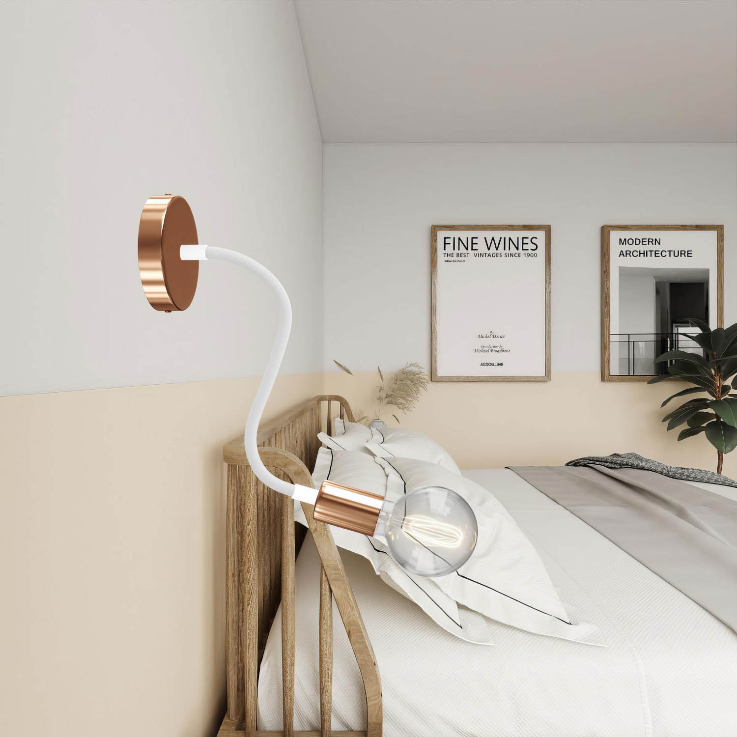 Kit Creative Flex tubo flessibile di estensione rivestito in tessuto RM01 Bianco con terminali metallici Bianco opaco 30 cm