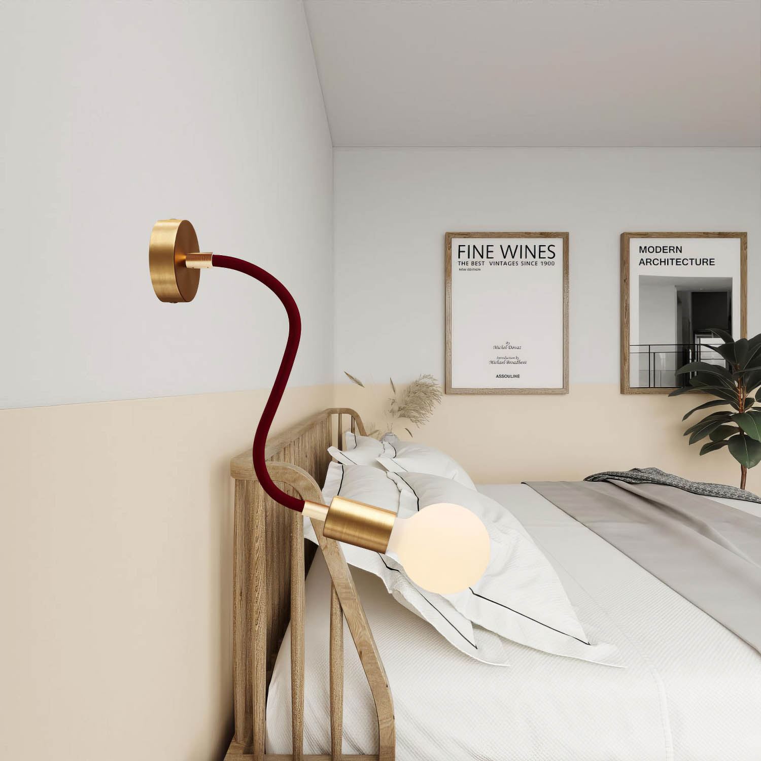 Kit Creative Flex tubo flessibile di estensione rivestito in tessuto RM19 Bordeaux con terminali metallici Bronzo satinato 30 cm