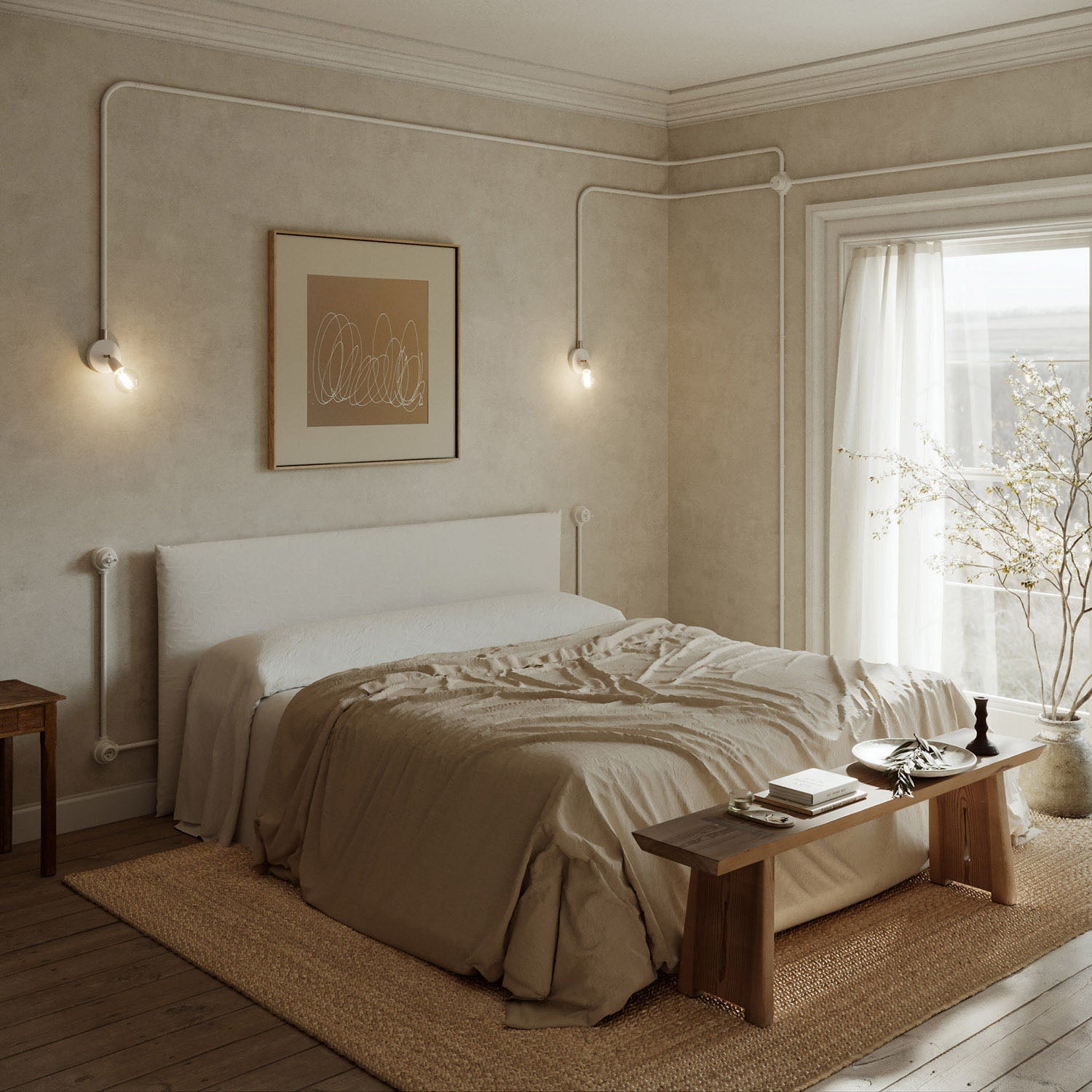 Kit interruttore/deviatore con dado a farfalla e base per Creative-Tubes in porcellana bianca Bianco 2