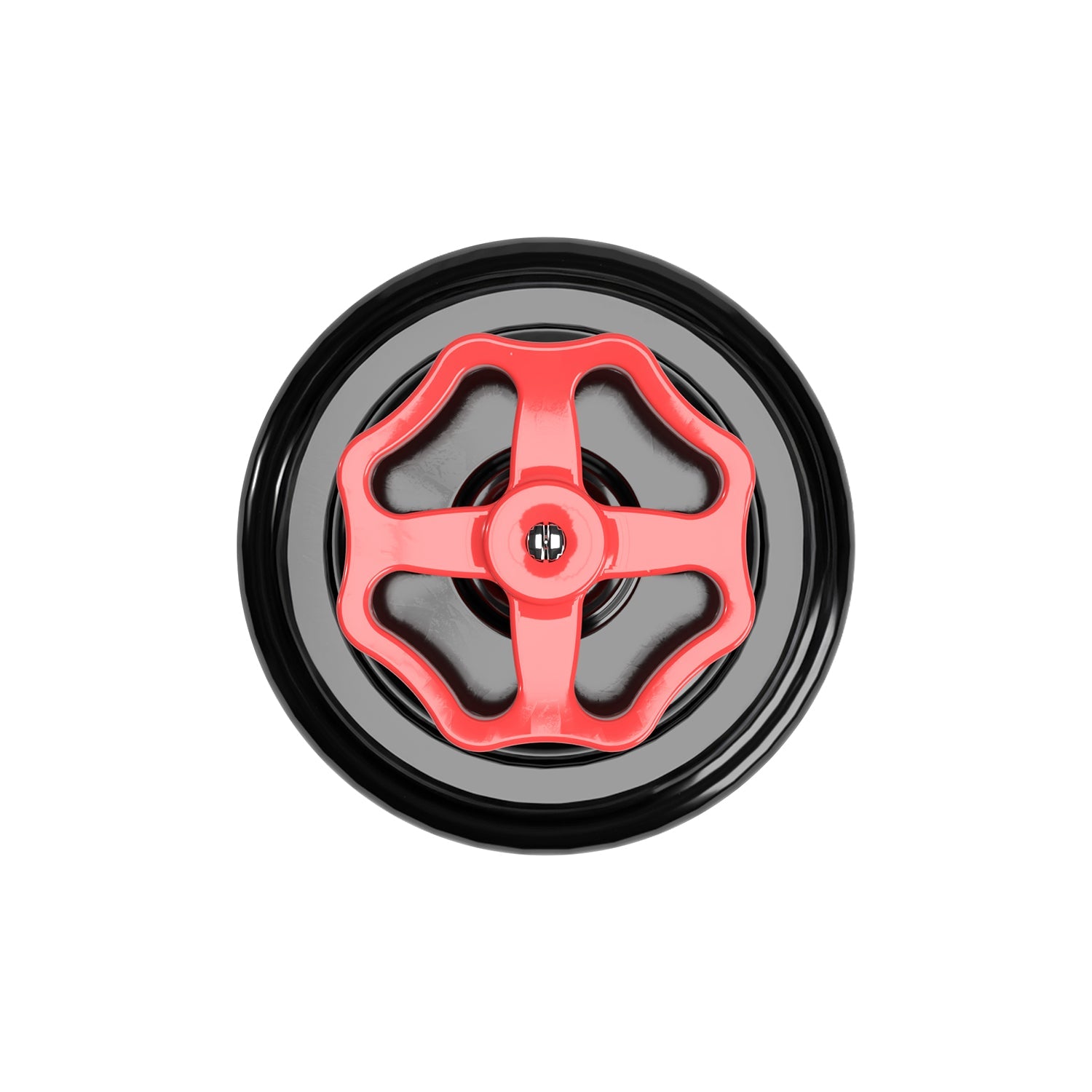 Kit interruttore/deviatore con manopola e base in porcellana nera Rosso