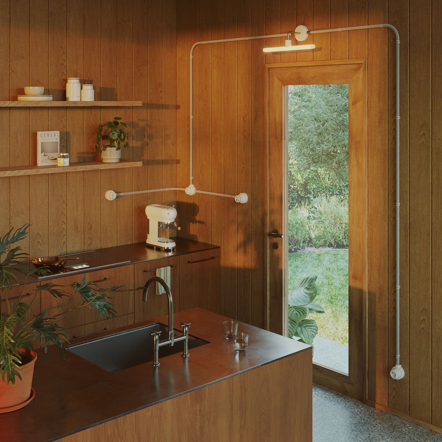 Kit interruttore/deviatore con manopola e base per Creative-Tubes in porcellana bianca Bianco 1