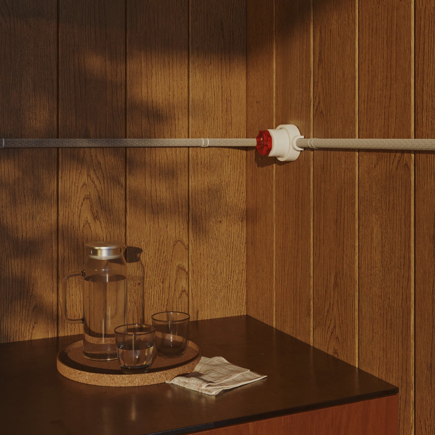 Kit interruttore/deviatore con manopola e base per Creative-Tubes in porcellana bianca Rosso 2 in linea