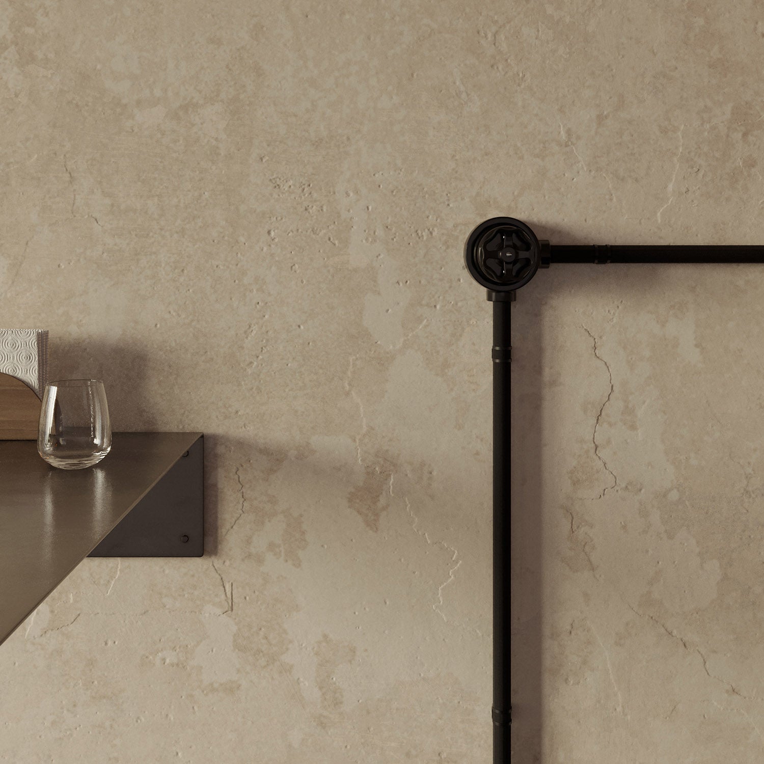 Kit interruttore/deviatore con manopola e base per Creative-Tubes in porcellana nera Nero 2