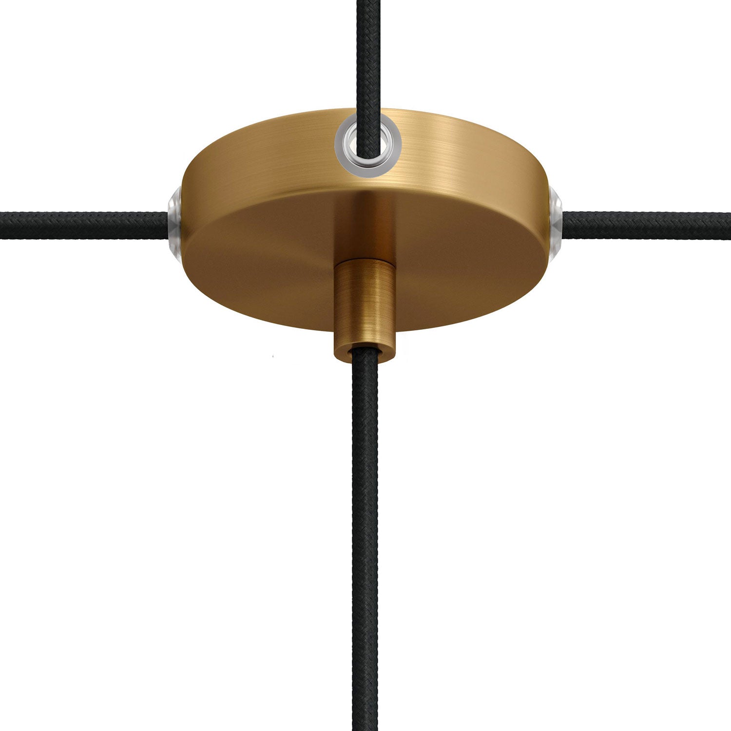 Kit Mini rosone cilindrico in metallo a 1 foro centrale e 4 fori laterali - Bronzo satinato Cilindrico