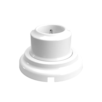 Kit de tomada de parede tipo francês e base em porcelana - Branco