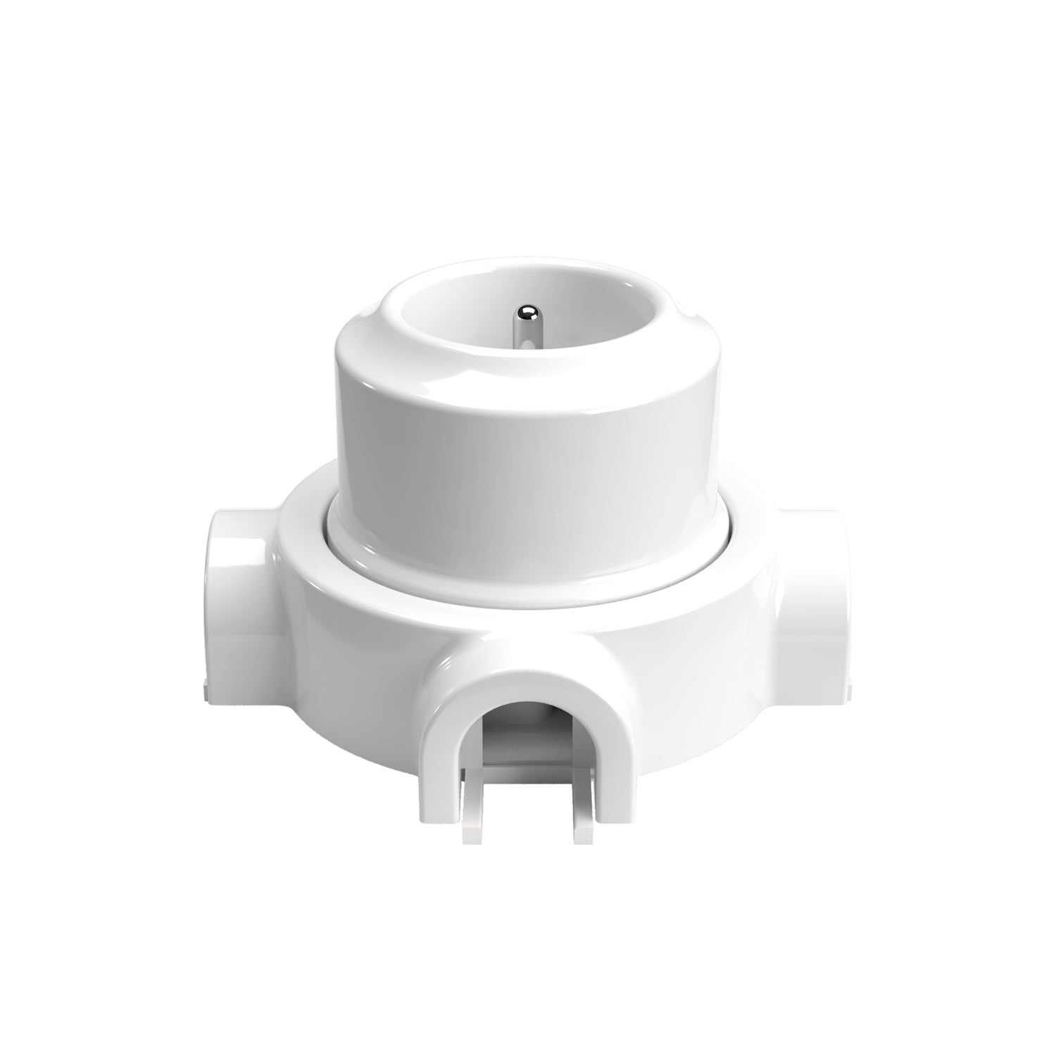 Kit presa a muro di tipo francese e base per Creative-Tubes in porcellana - Bianco 3