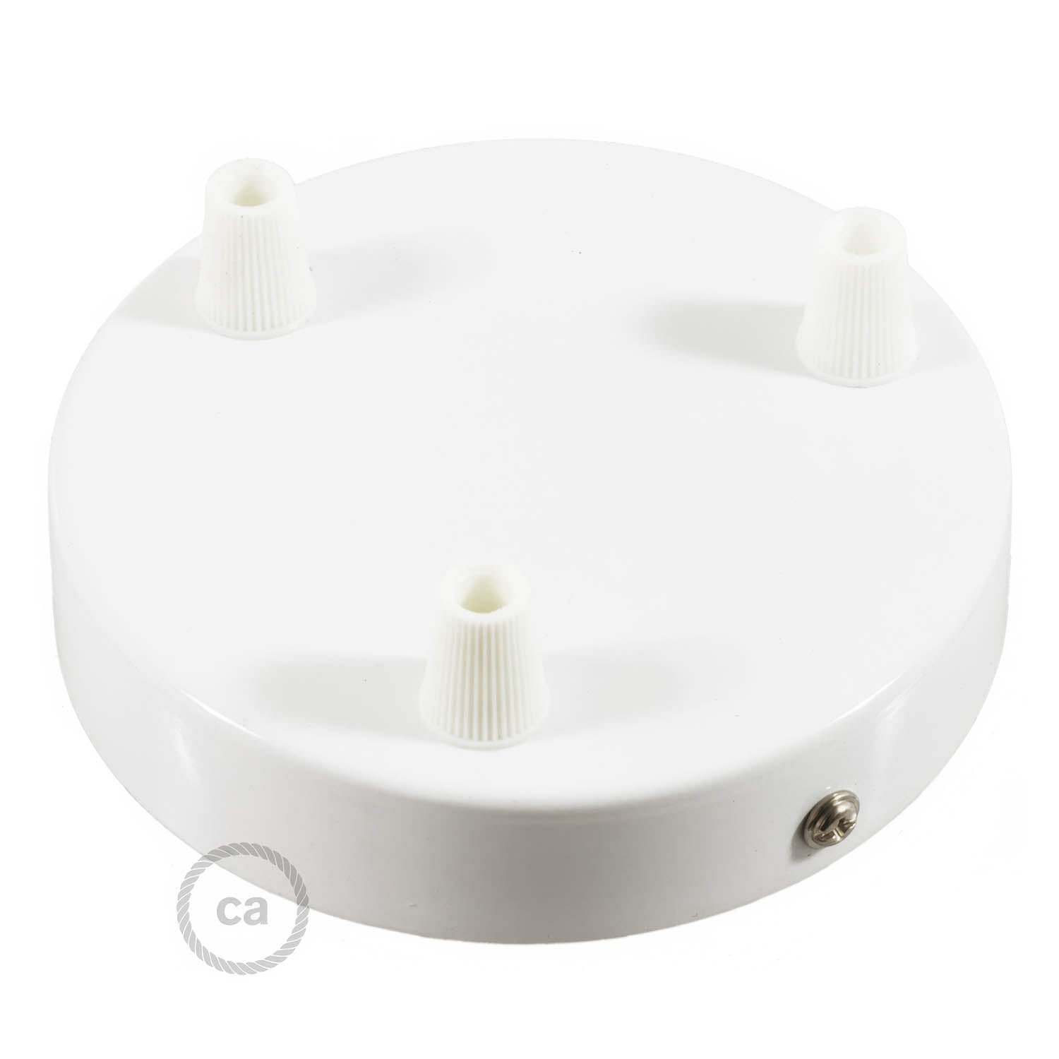 Kit rosone cilindrico in metallo a 3 fori - Bianco lucido Conico