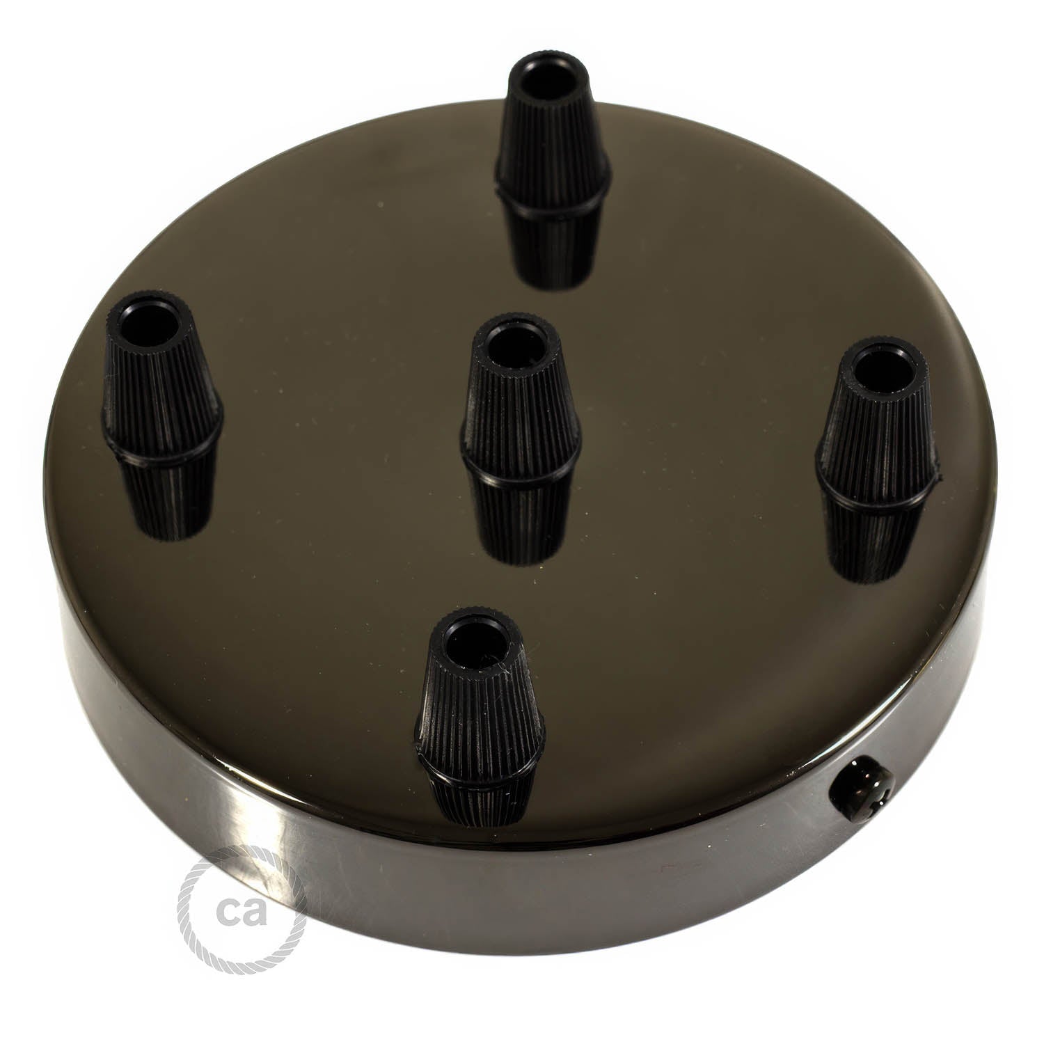 Kit rosone cilindrico in metallo a 5 fori - Nero perla Conico