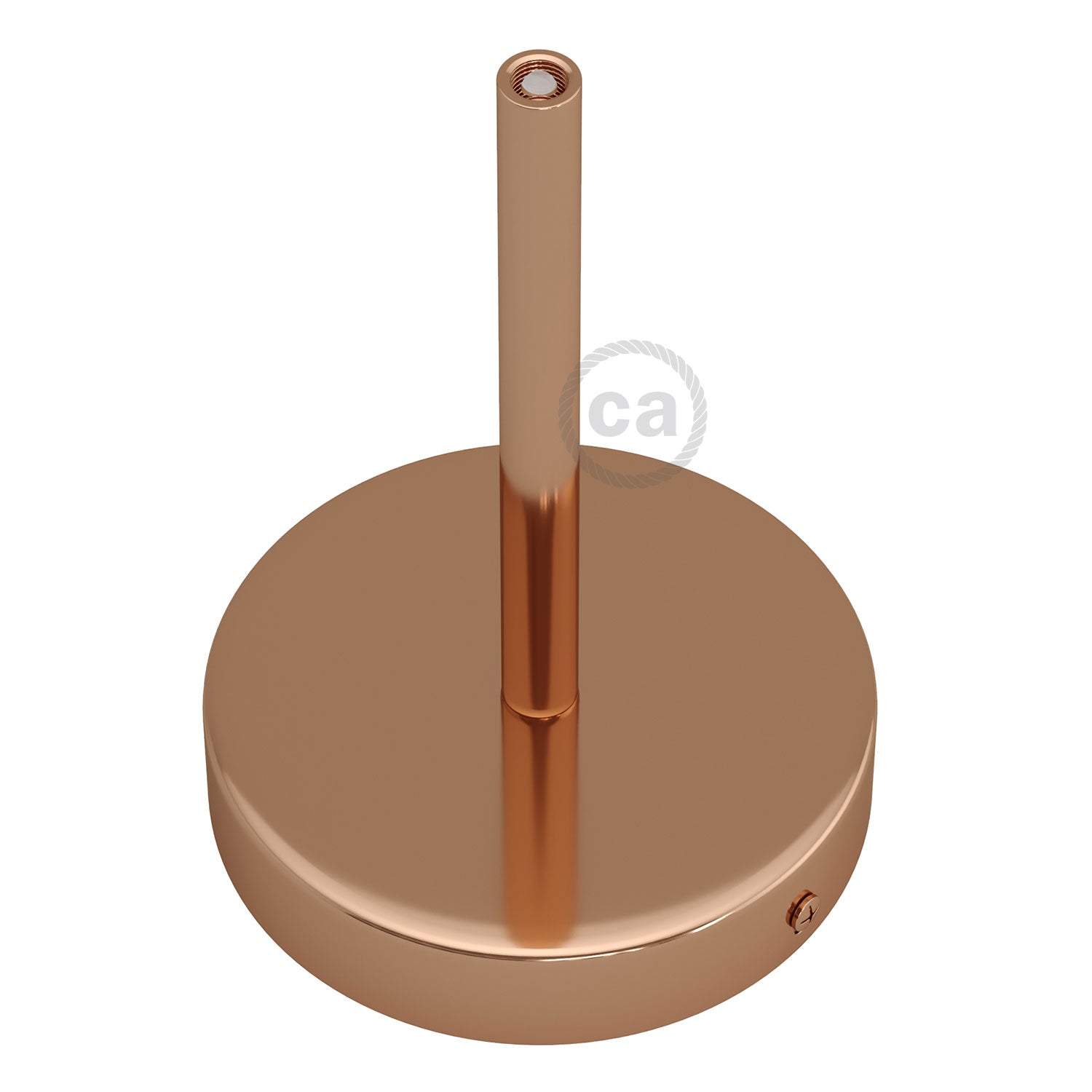 Kit rosone cilindrico in metallo con serracavo da 15 cm - Rame