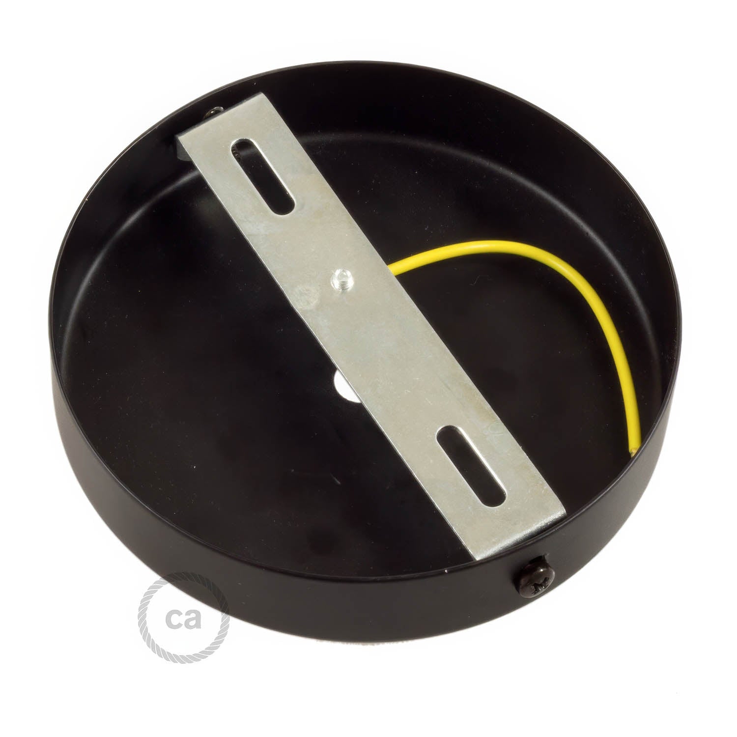 Kit rosone cilindrico in metallo con serracavo da 7 cm - Nero