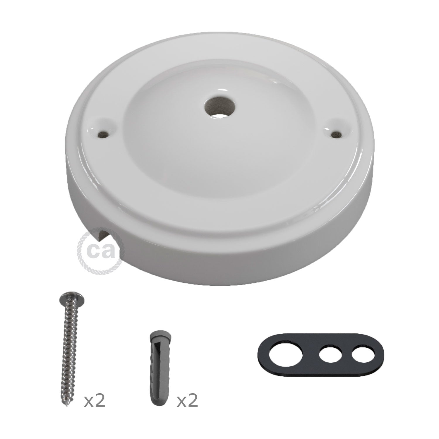 Kit rosone Minimal in porcellana - Bianco