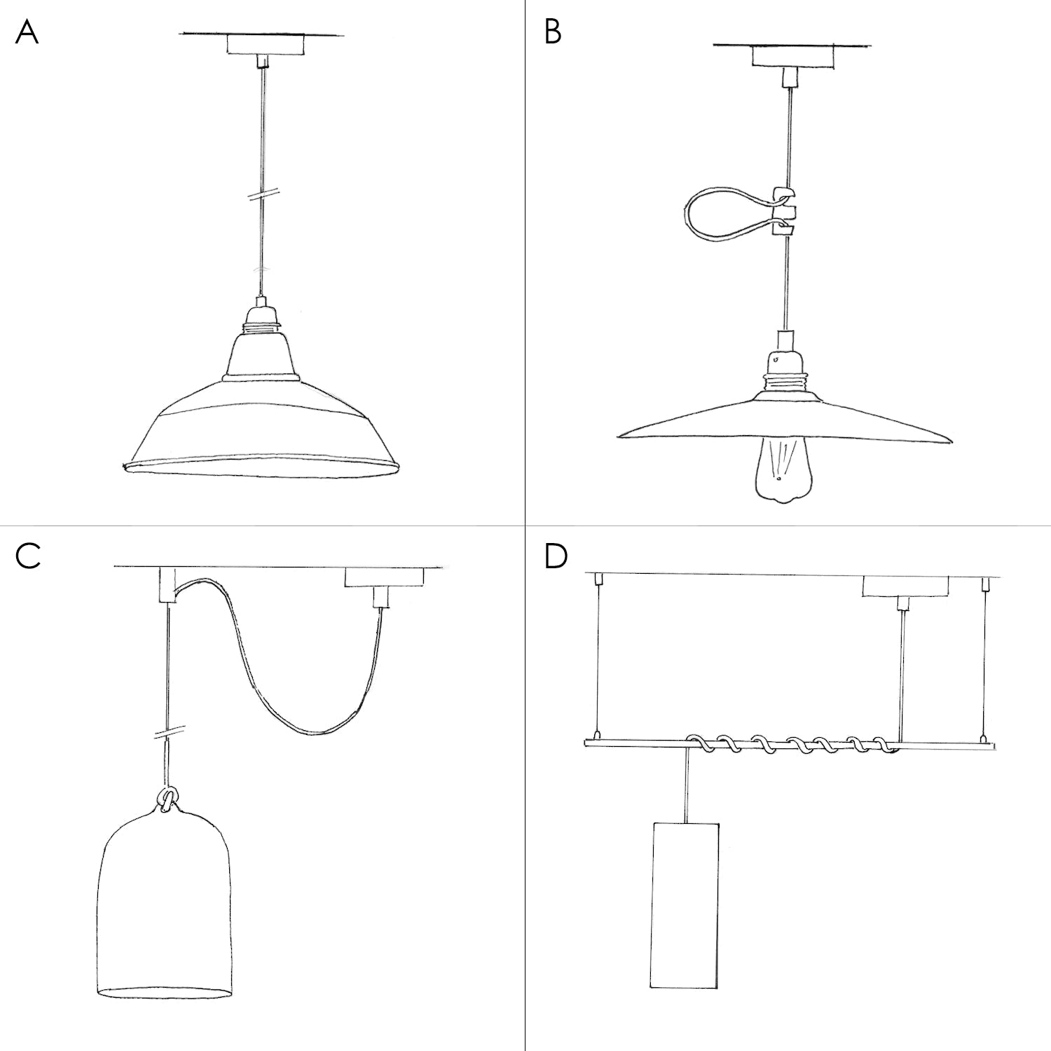 Lampada a sospensione completa di cavo tessile, paralume Bottiglia in ceramica e finiture in metallo - Tortora striato