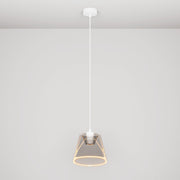 Lampada a sospensione con lampadina Ghost a cono smoky - Bianco