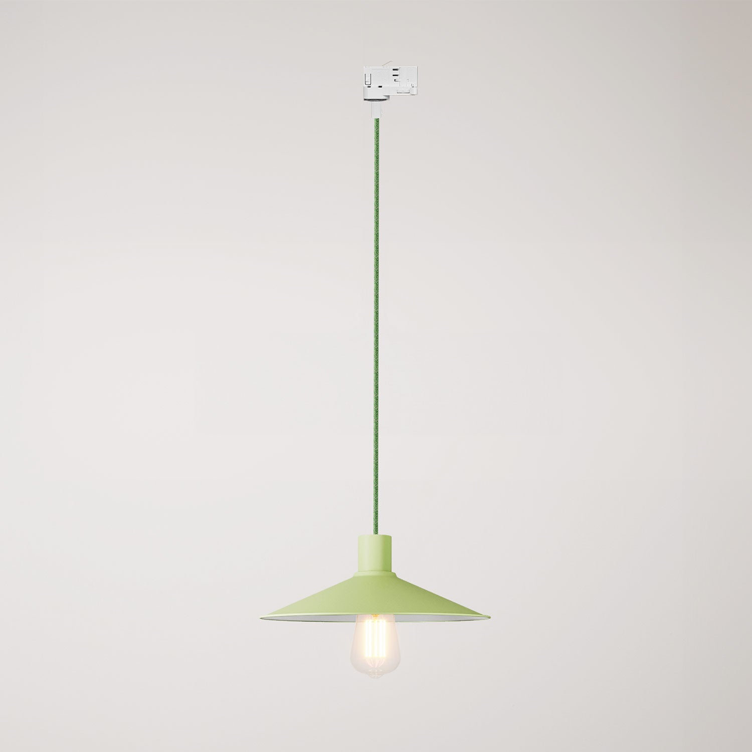 Lampada a sospensione con paralume Swing Pastel per sistemi a binari - Verde prato