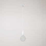 Lampada a sospensione per binario in silicone con cavo tessile - Bianco