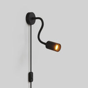 Lampada con spina e braccio snodabile, faretto Spotlight GU10 Bispot - Nero