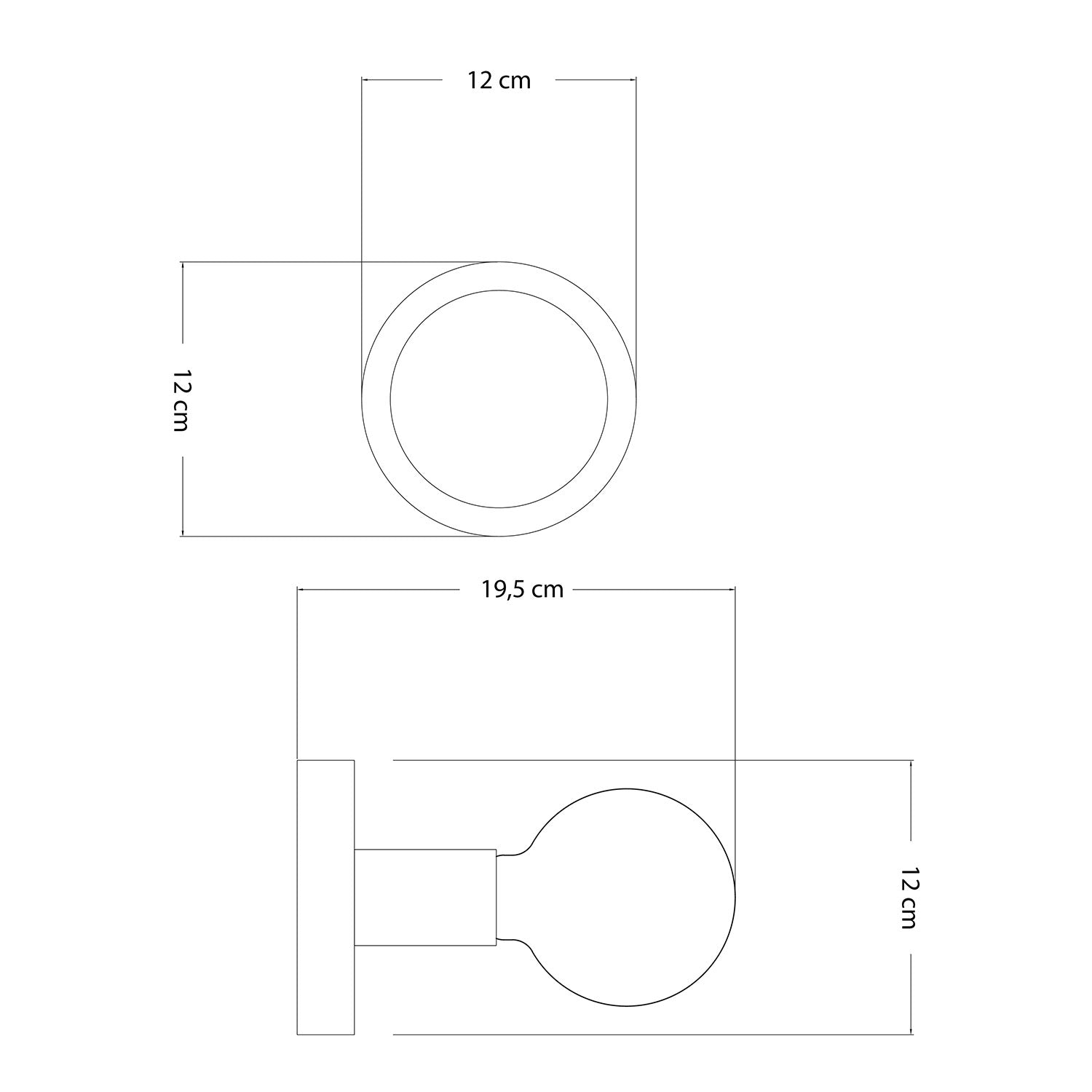 Lampada Fermaluce in metallo con lampadina Globo - Cromo