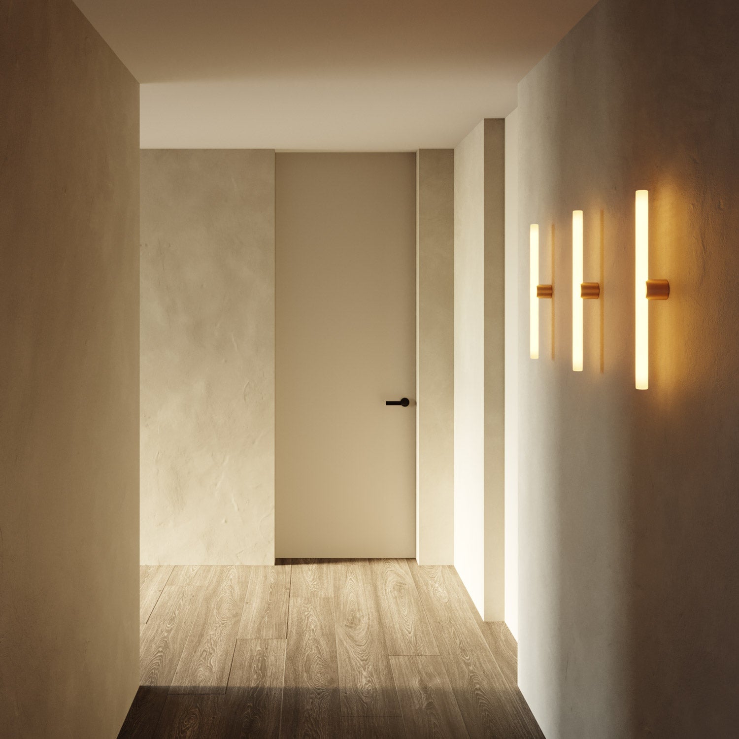 Lampada in metallo da parete o soffitto con lampadina LED lineare S14d - Bronzo satinato