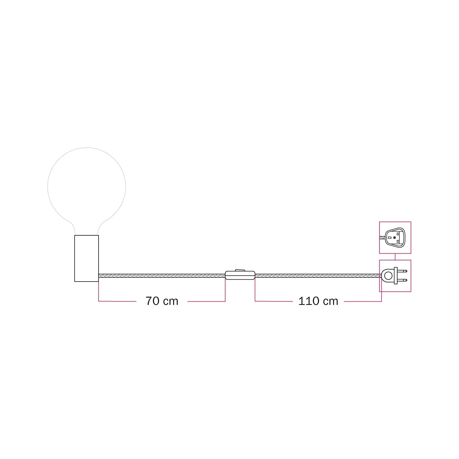 Lampada magnetica plug-in con attacco E27 - Panna