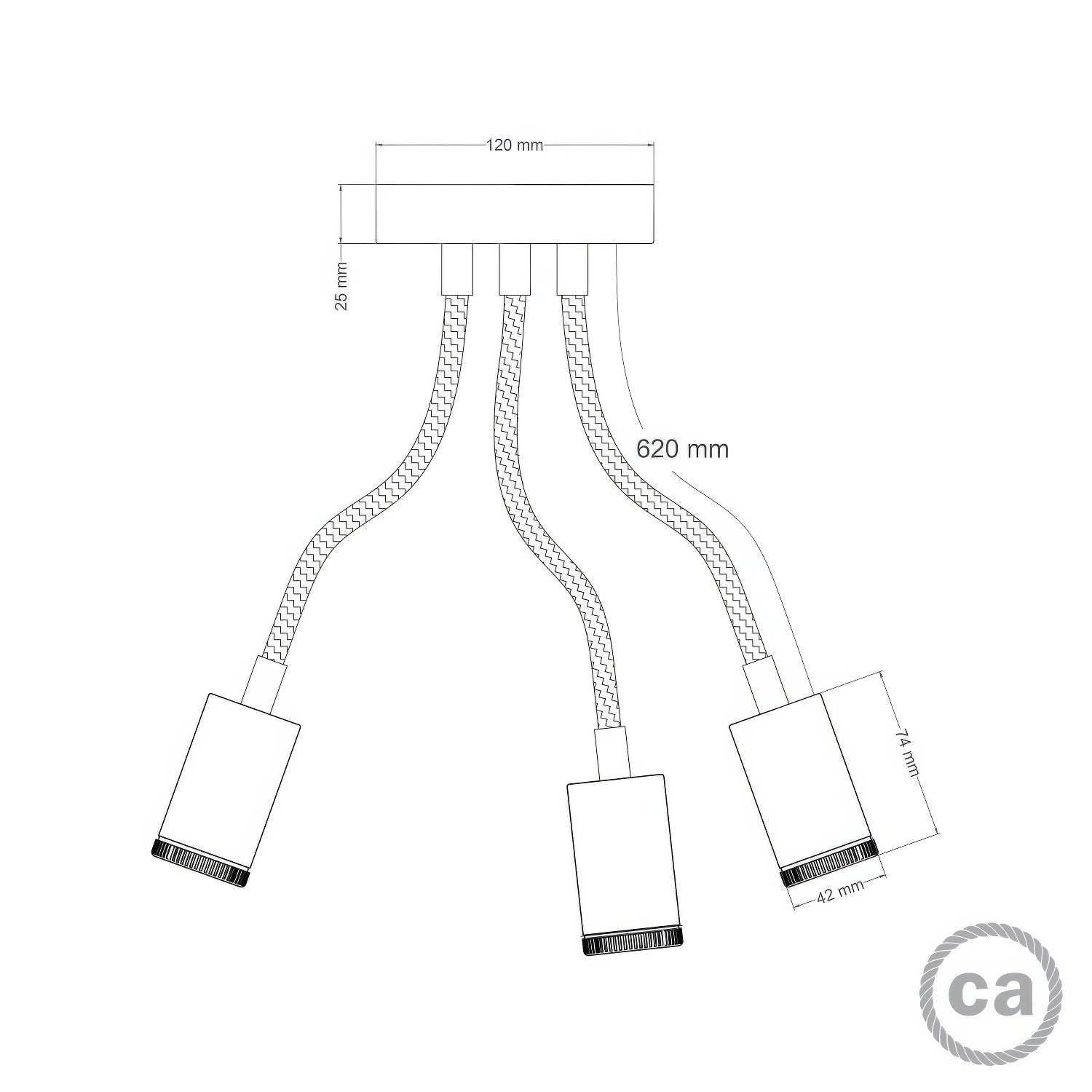 Lampada Mini faretto SPOTLIGHT GU1d0 Flex 60 da parete e soffitto - Bronzo satinato