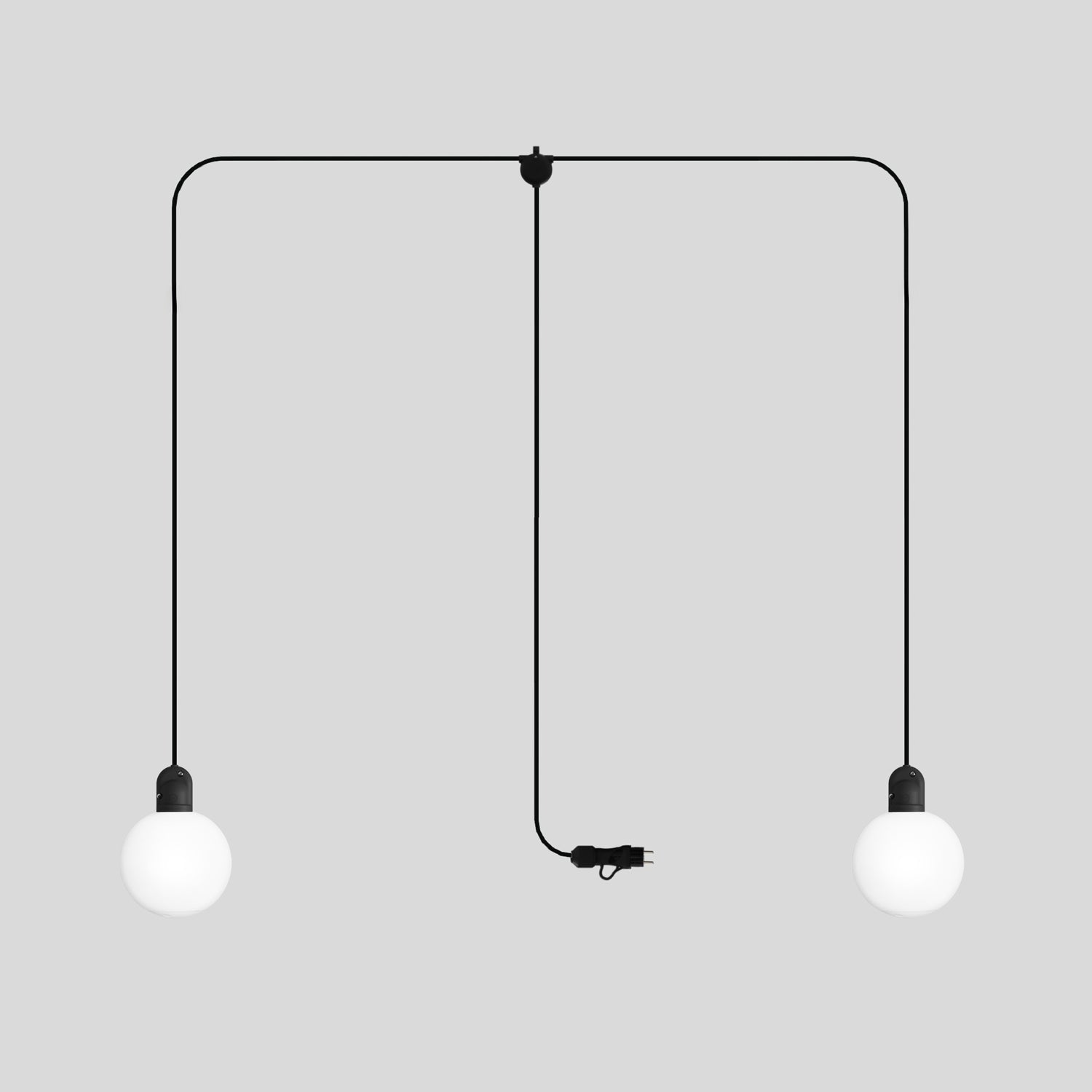 Lampada plug-in da esterno Modulair IP65 a 2 cadute con paralumi infrangibili Unbreak-a-Ball e cavo SM04