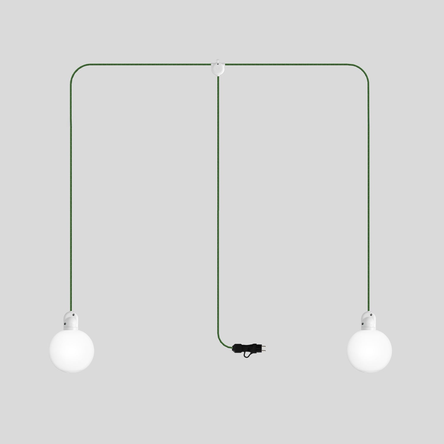 Lampada plug-in da esterno Modulair IP65 a 2 cadute con paralumi infrangibili Unbreak-a-Ball e cavo SX08