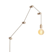 Lampada portatile Snake con portalampada in legno e spina, completa di 4 passacavo in legno Rolé - Neutro