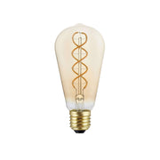Lampadina LED dorata B01 Linea 5V Filamento a spirale Edison ST64 1,3W E27 Dimmerabile 2500K
