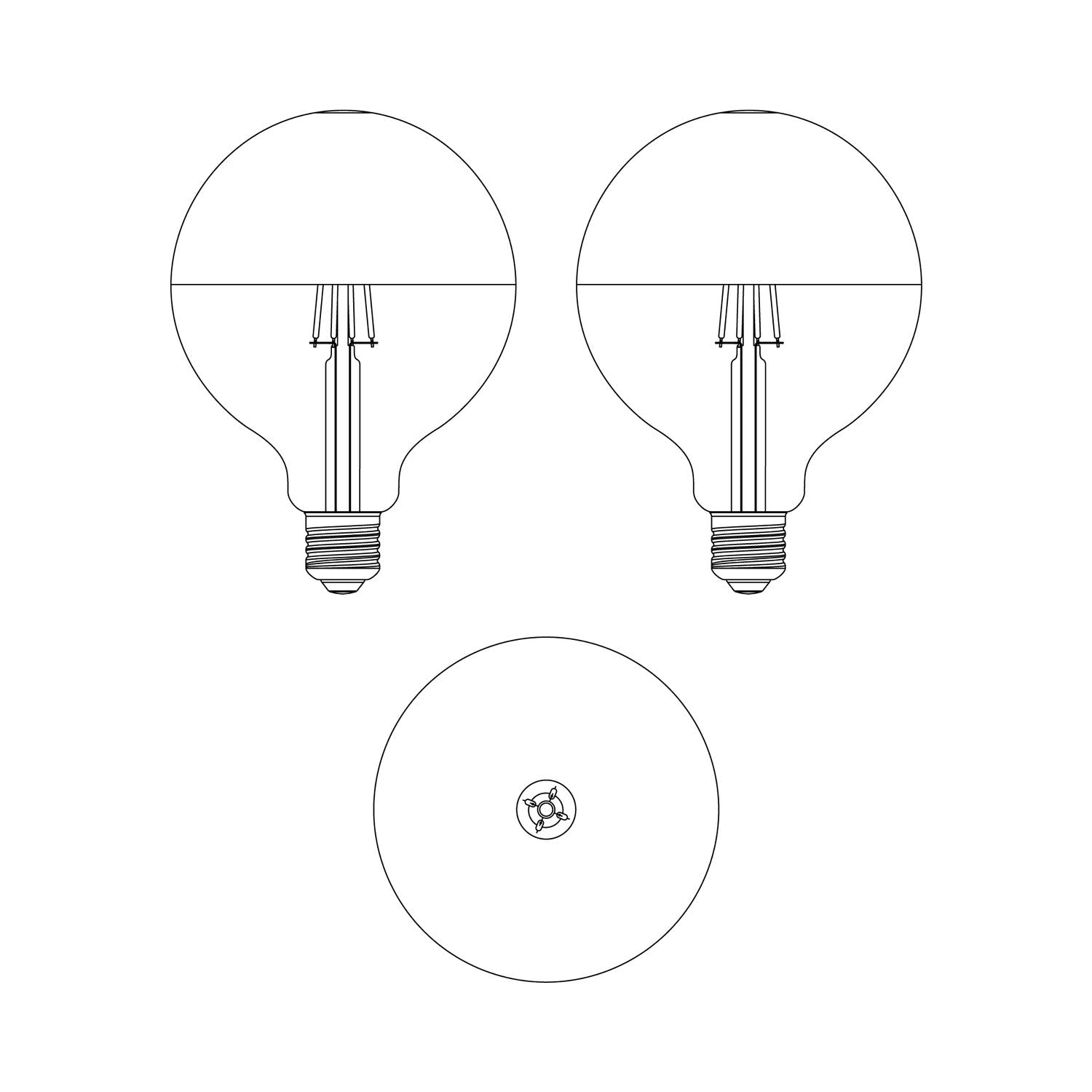 Lampadina LED Maria G125 4,8W 806Lm E27 2700K Dimmerabile - Panna