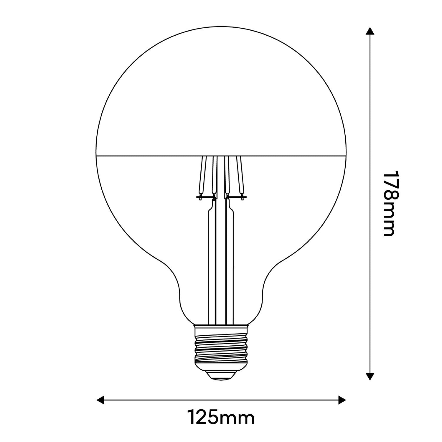 Lampadina LED Maria G125 4,8W 806Lm E27 2700K Dimmerabile - Rosso