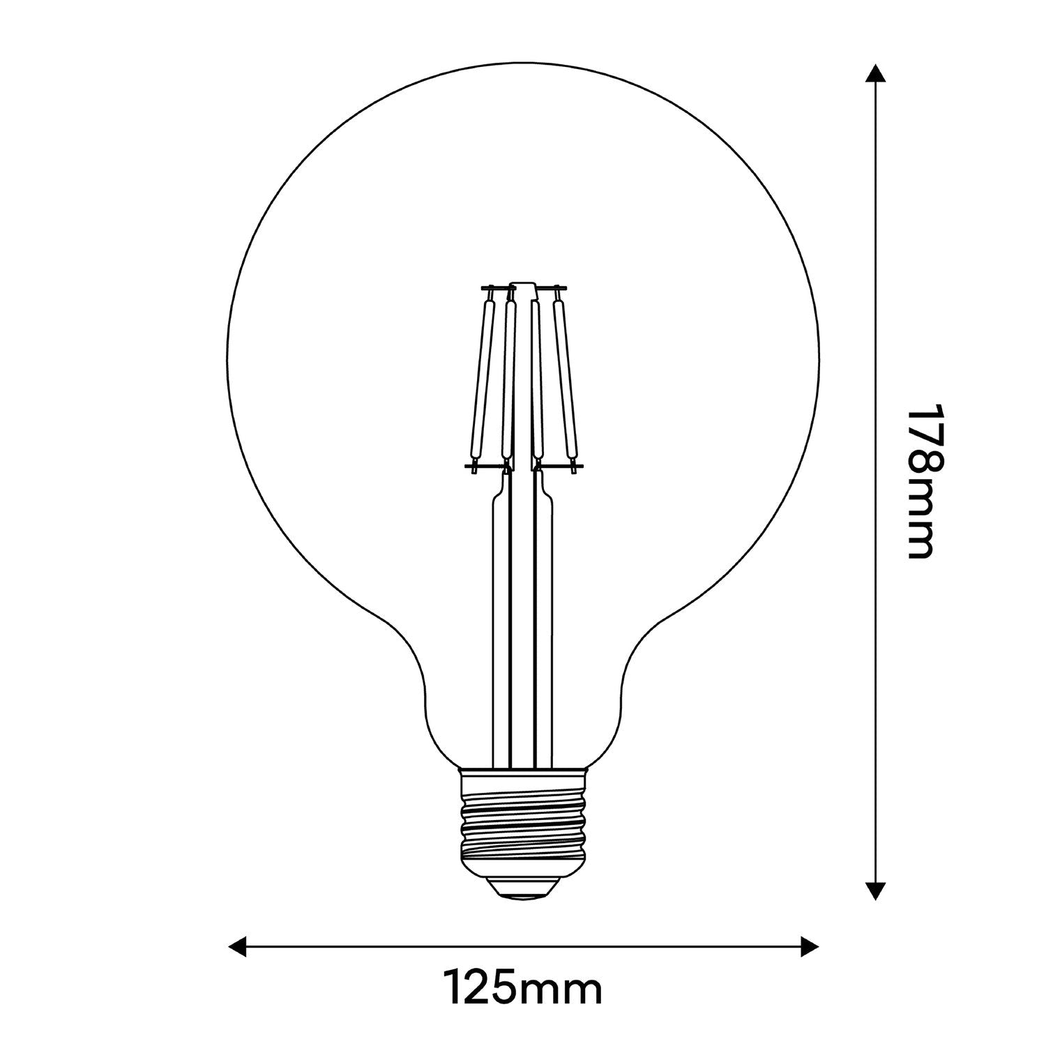 Lampadina LED Tattoo Flower G125 4,5W 470Lm E27 2700K Dimmerabile