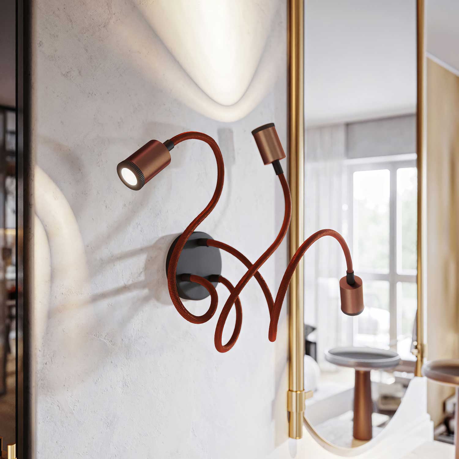 Mini faretto Spotlight LED GU1d0 - Rame satinato