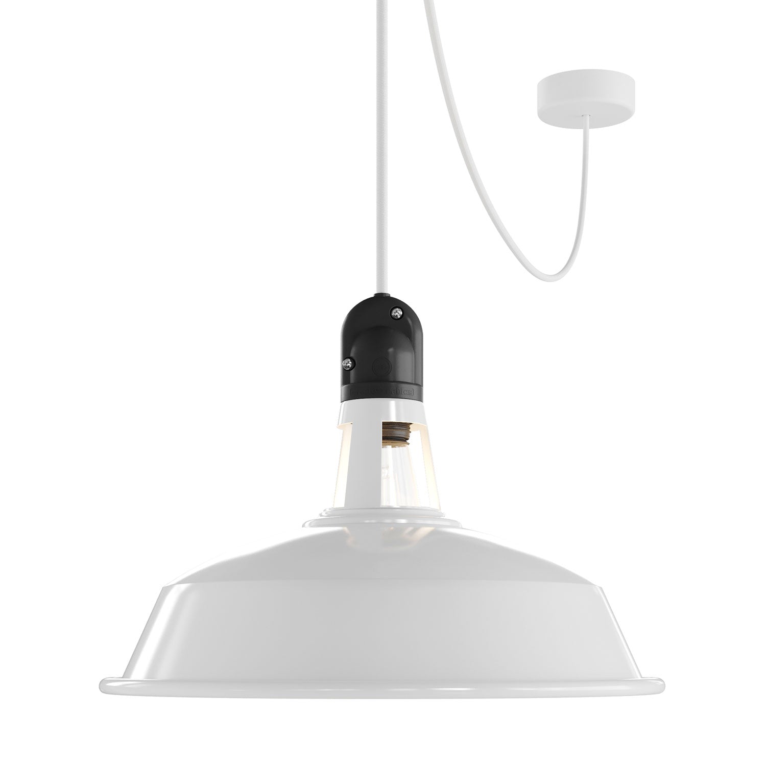 Modulair ELEGANT Lampada per esterni con paralume, 5 m cavo, rosone in silicone e portalampada IP65 waterproof - Bianco
