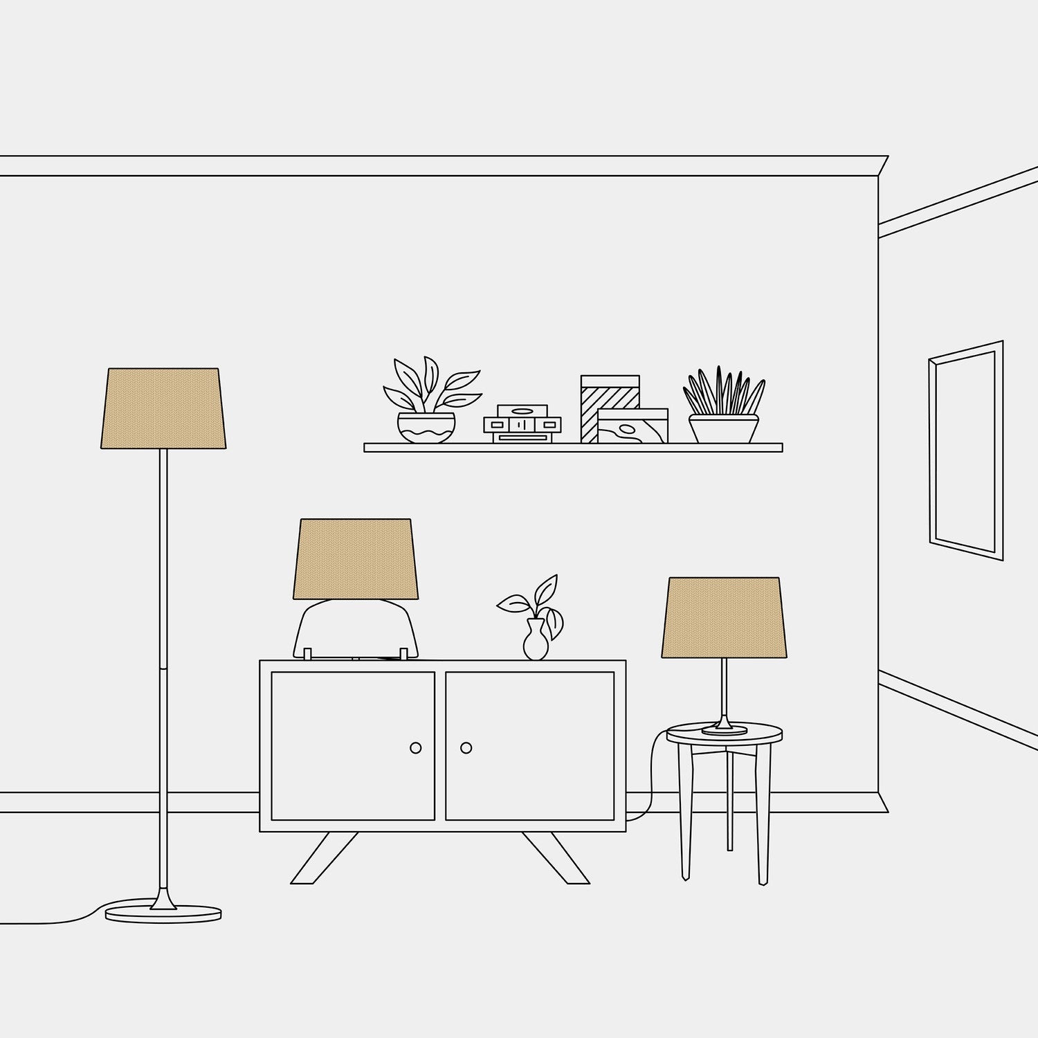 Paralume Athena con attacco E27 per lampada da tavolo - Made in Italy - Juta naturale