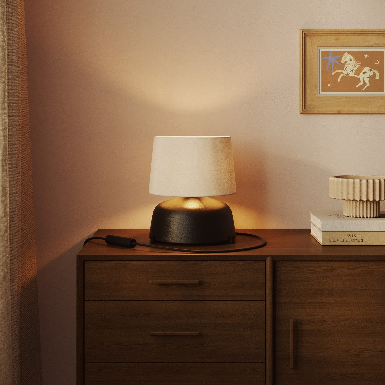 Paralume Athena con attacco E27 per lampada da tavolo o da terra - Made in Italy - Lana Sabbia