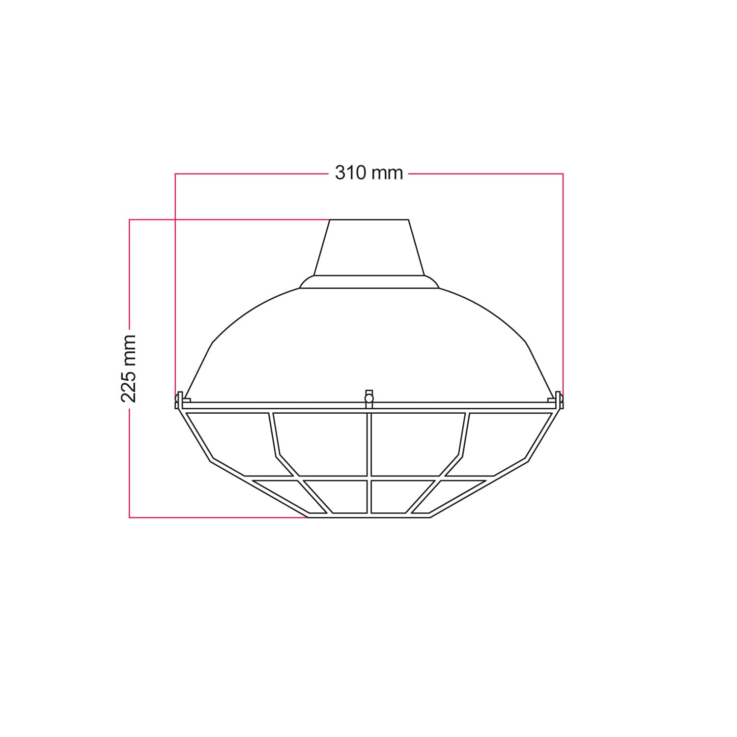 Paralume Bistrot con gabbia in metallo - Nero