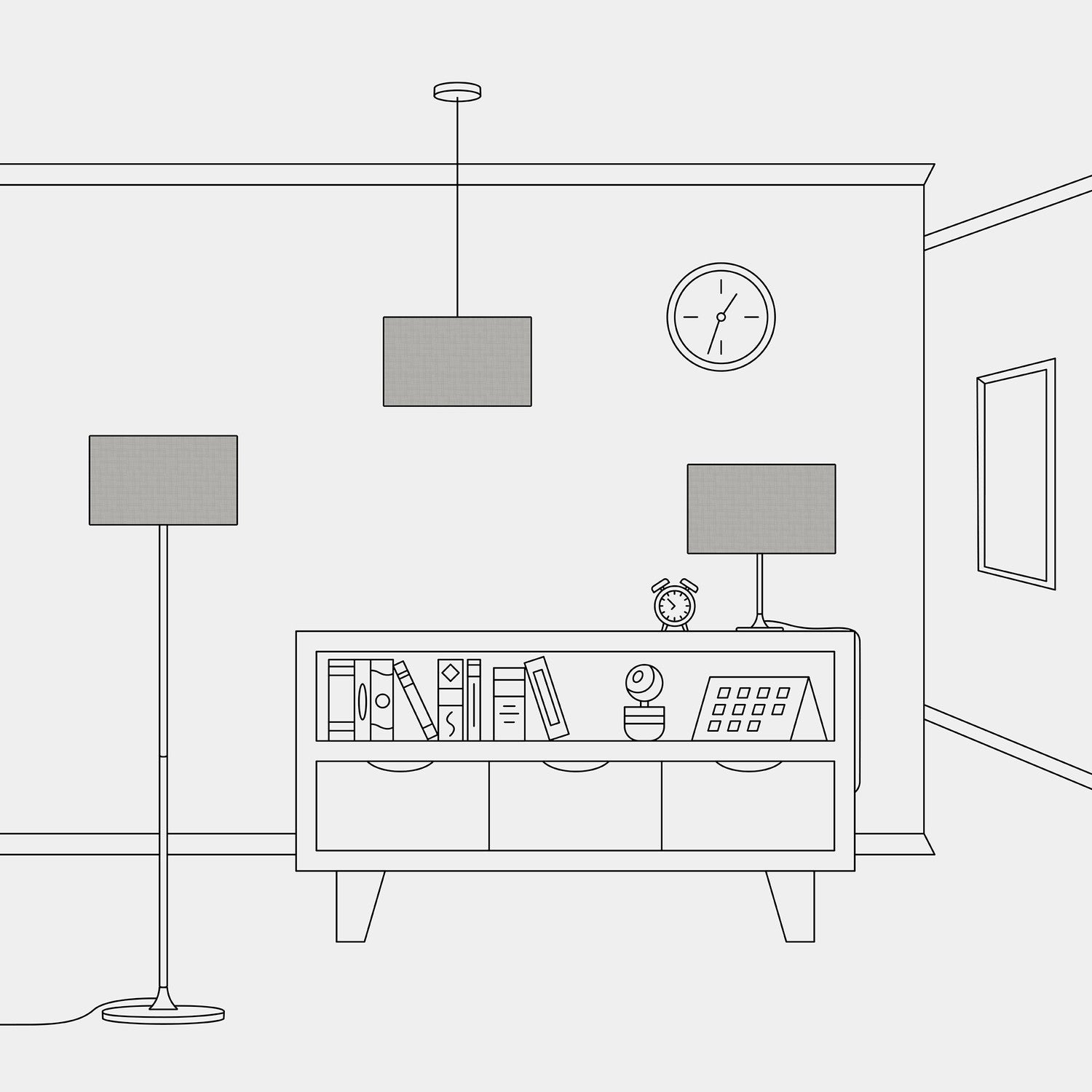 Paralume Cilindro L in tessuto con attacco E27 - Made in Italy - Camelot Grigio