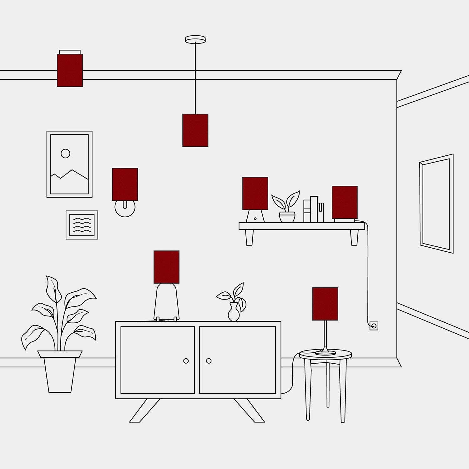 Paralume Cilindro S in tessuto con attacco E27 - Made in Italy - Lana Aragosta