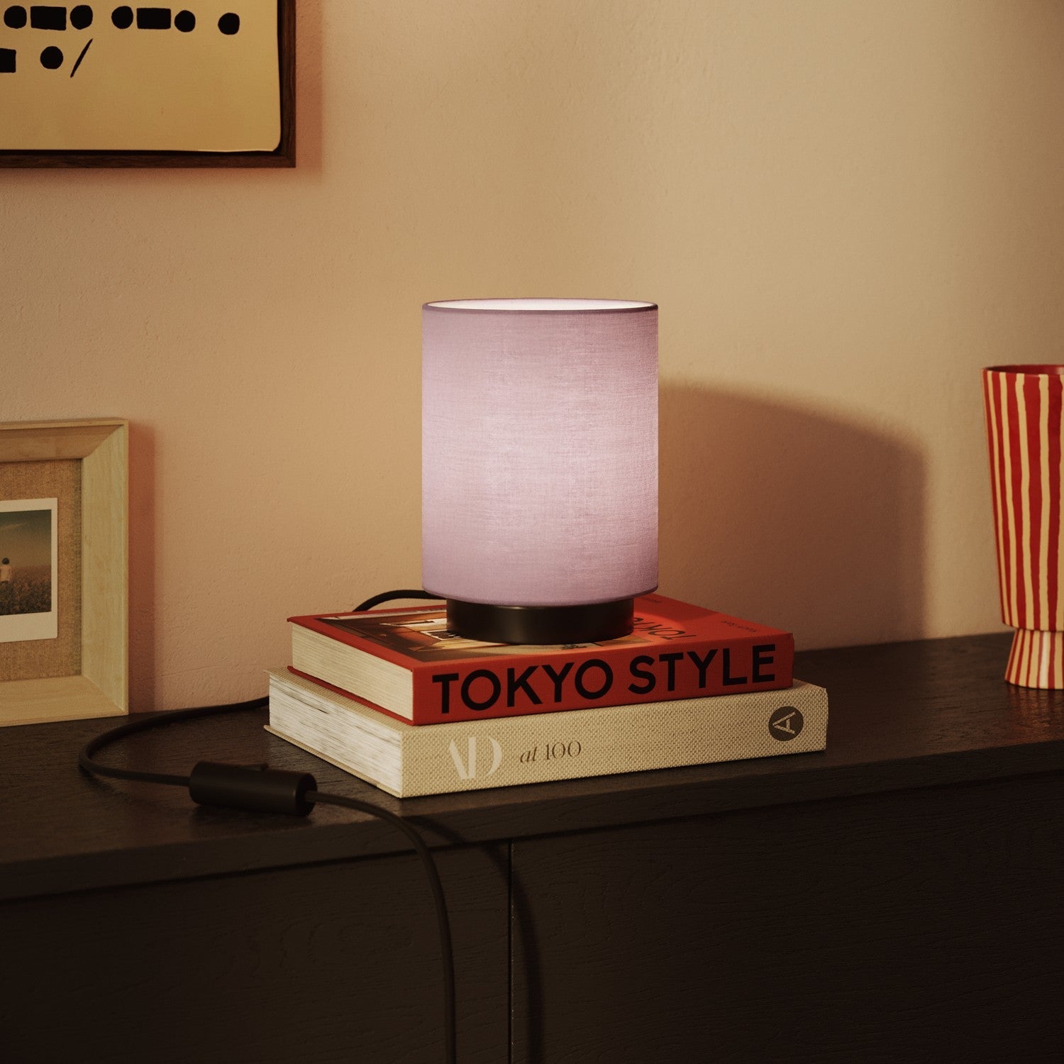 Paralume Cilindro S in tessuto con attacco E27 - Made in Italy - Teletta Lilla