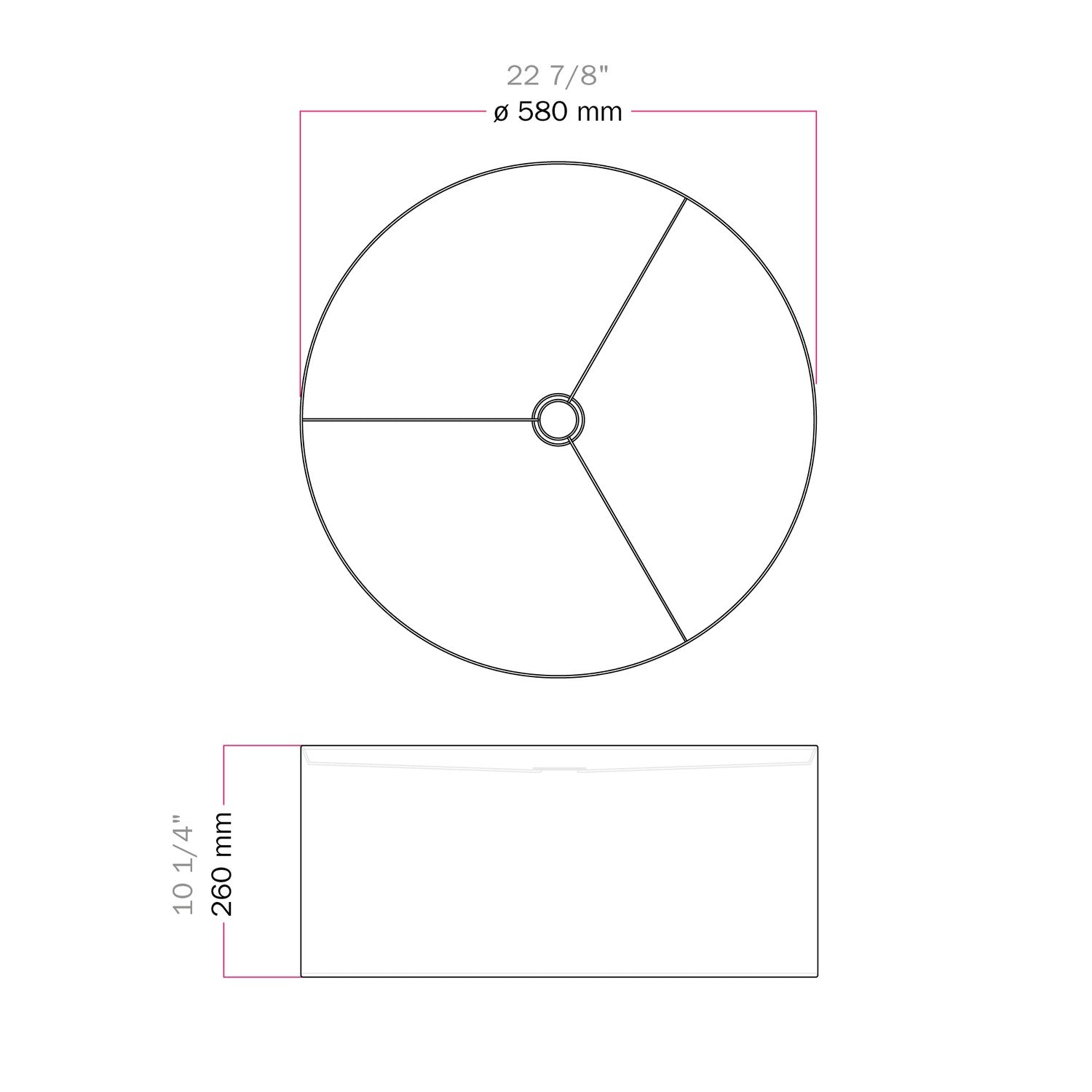 Paralume Cilindro XXL in tessuto con attacco E27 - Made in Italy - Teletta Antracite