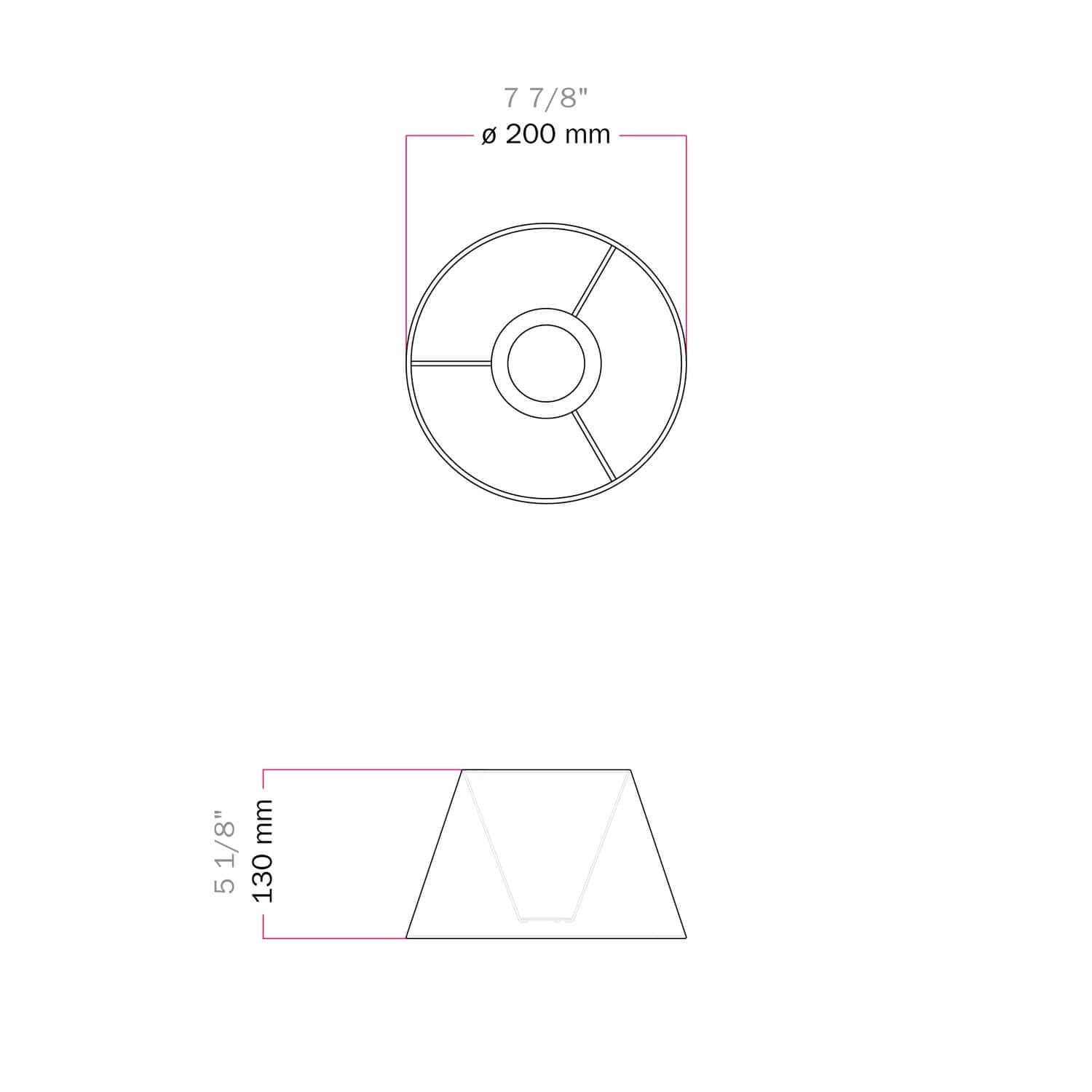 Paralume Impero con attacco E27 per lampada da tavolo o applique - Made in Italy - Teletta antracite