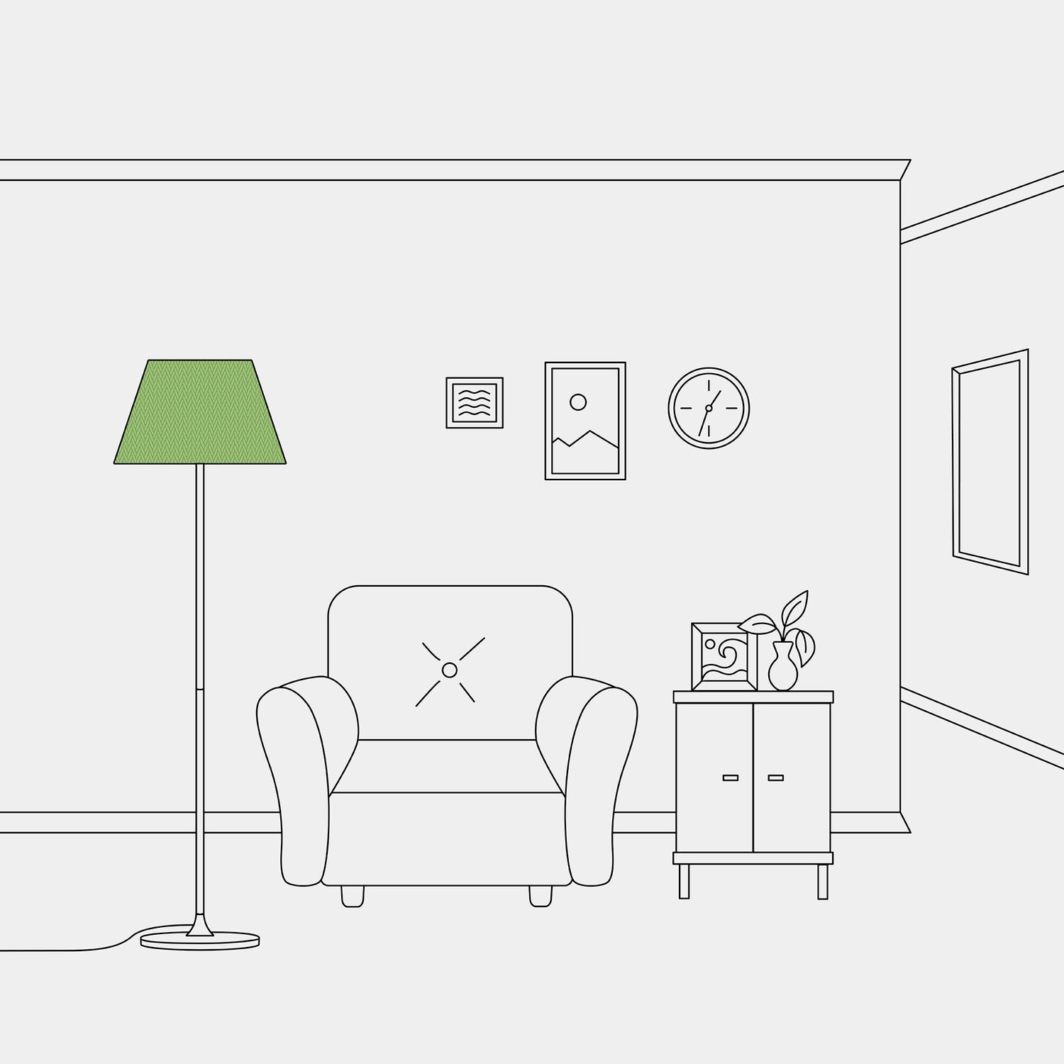 Paralume Impero M in tessuto per lampada da terra con attacco E27 - Made in Italy - Cinette Verde Pistacchio