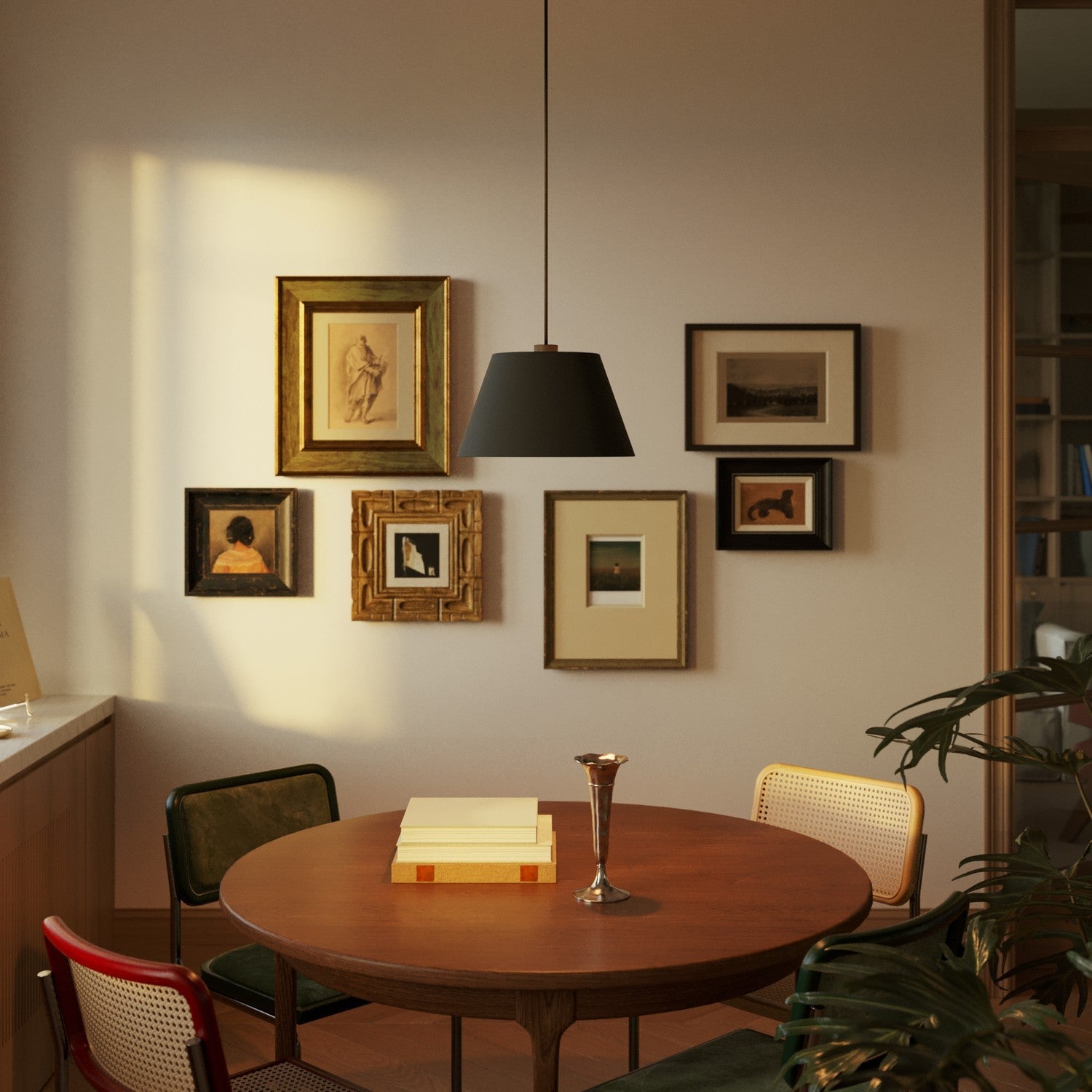 Paralume Impero M per sospensione con attacco E27 - Made in Italy - Nero/Oro